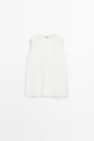 Flowing striped cape top - STUDIO — WHITE 2