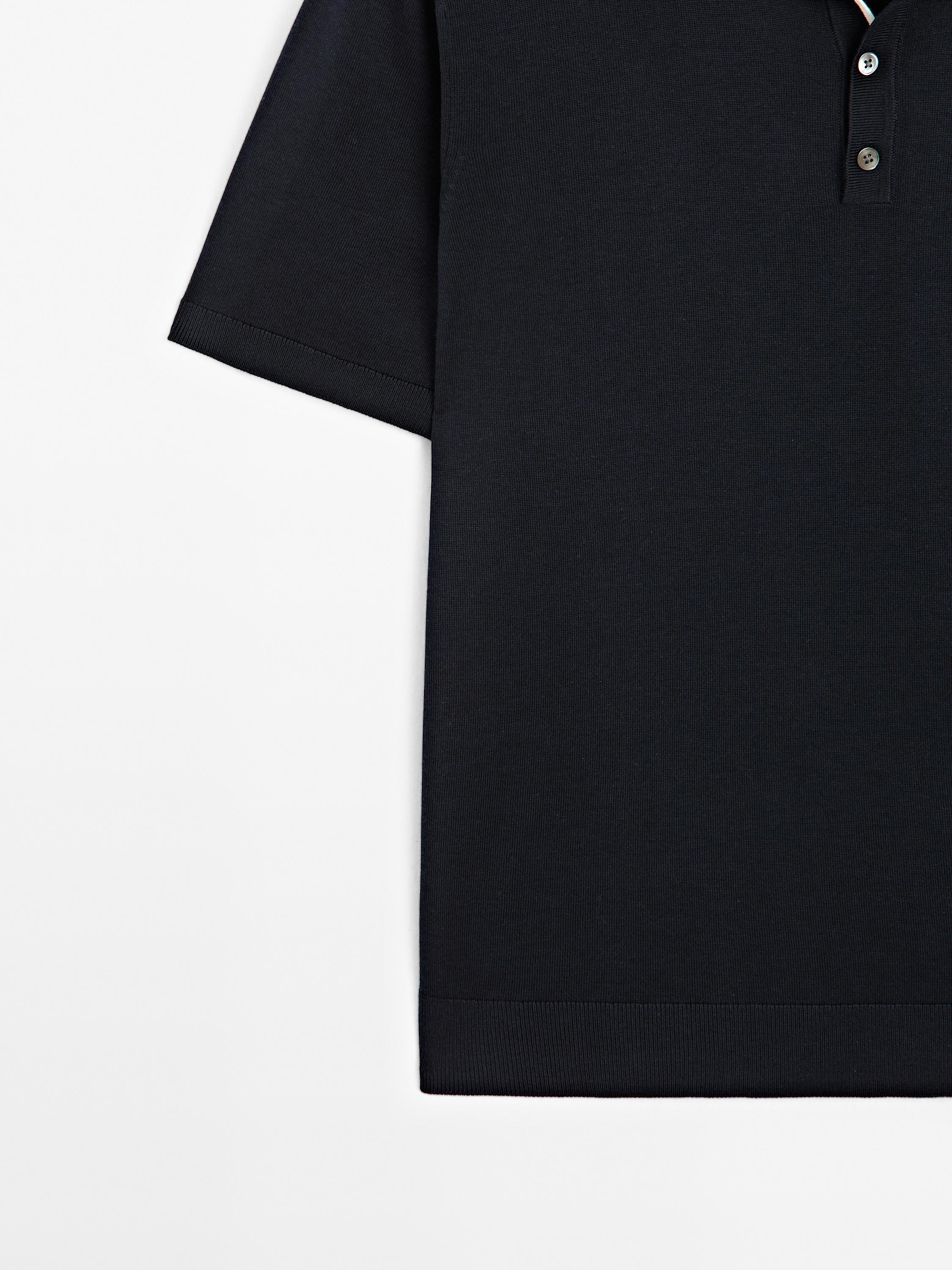 Polo en maille avec col coloré