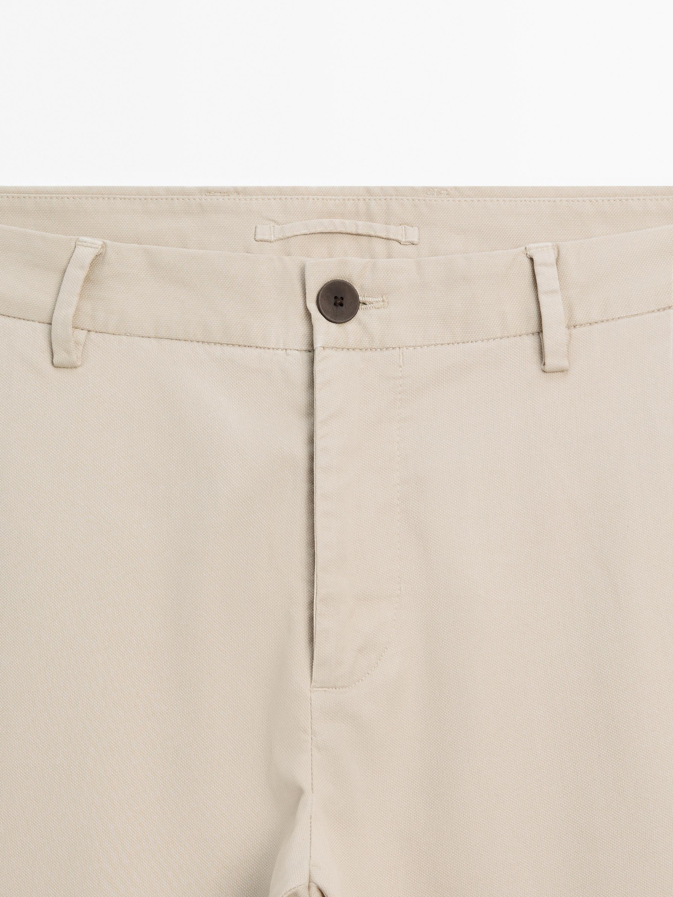 Slim fit textured trousers
