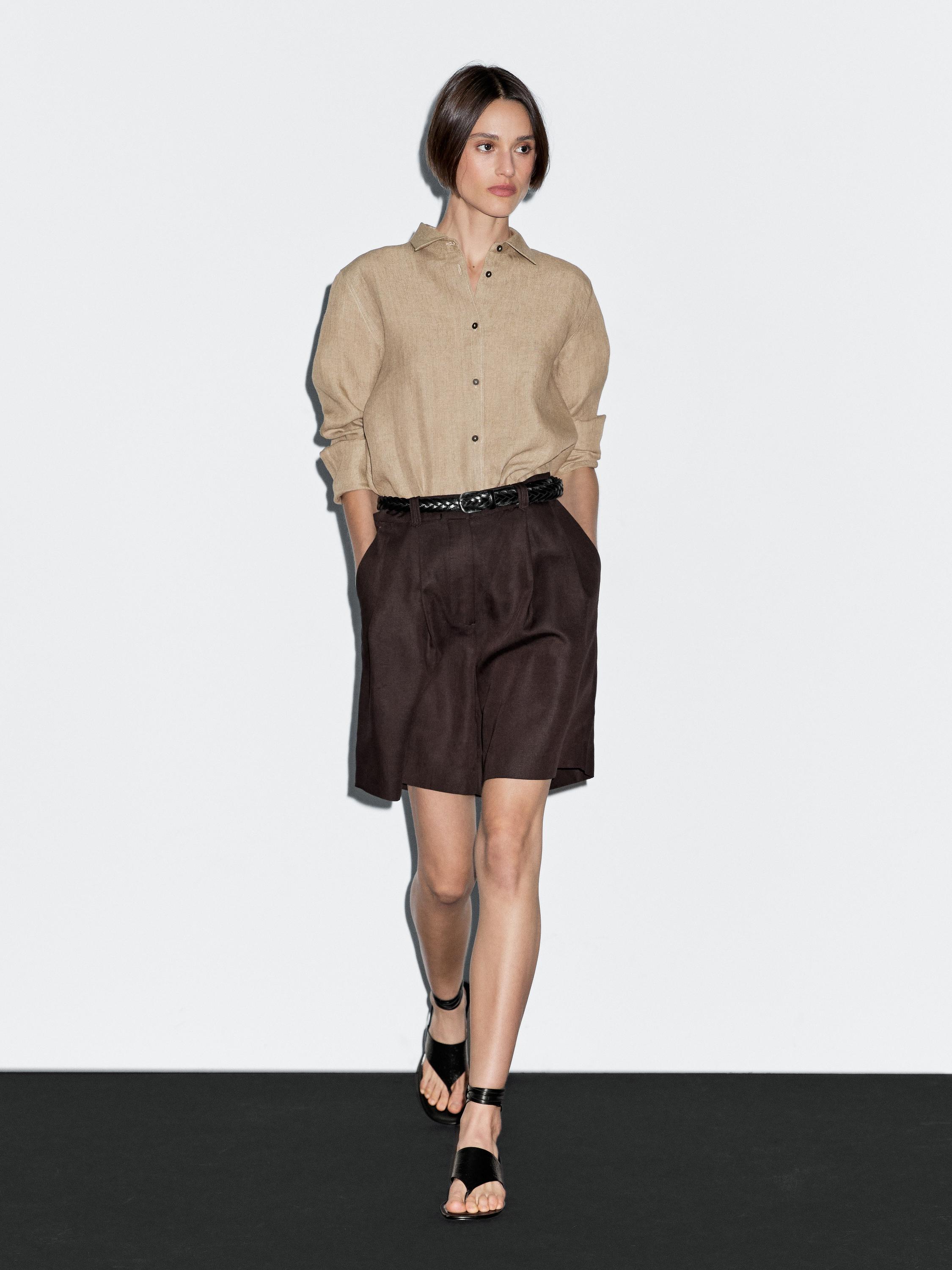 100% linen chambray shirt