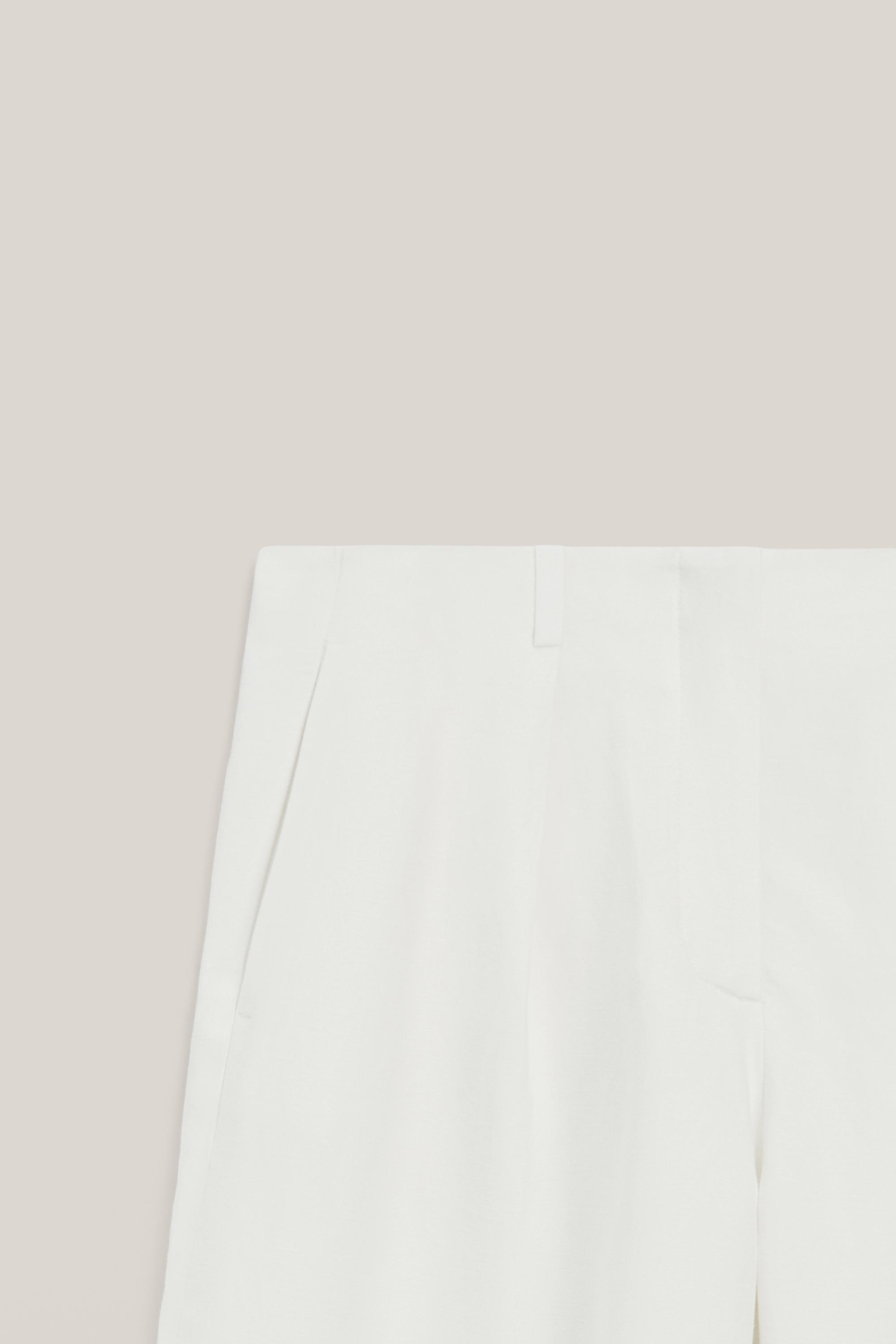 Flowing linen blend trousers with darts - LIMITED EDITION — Off white
