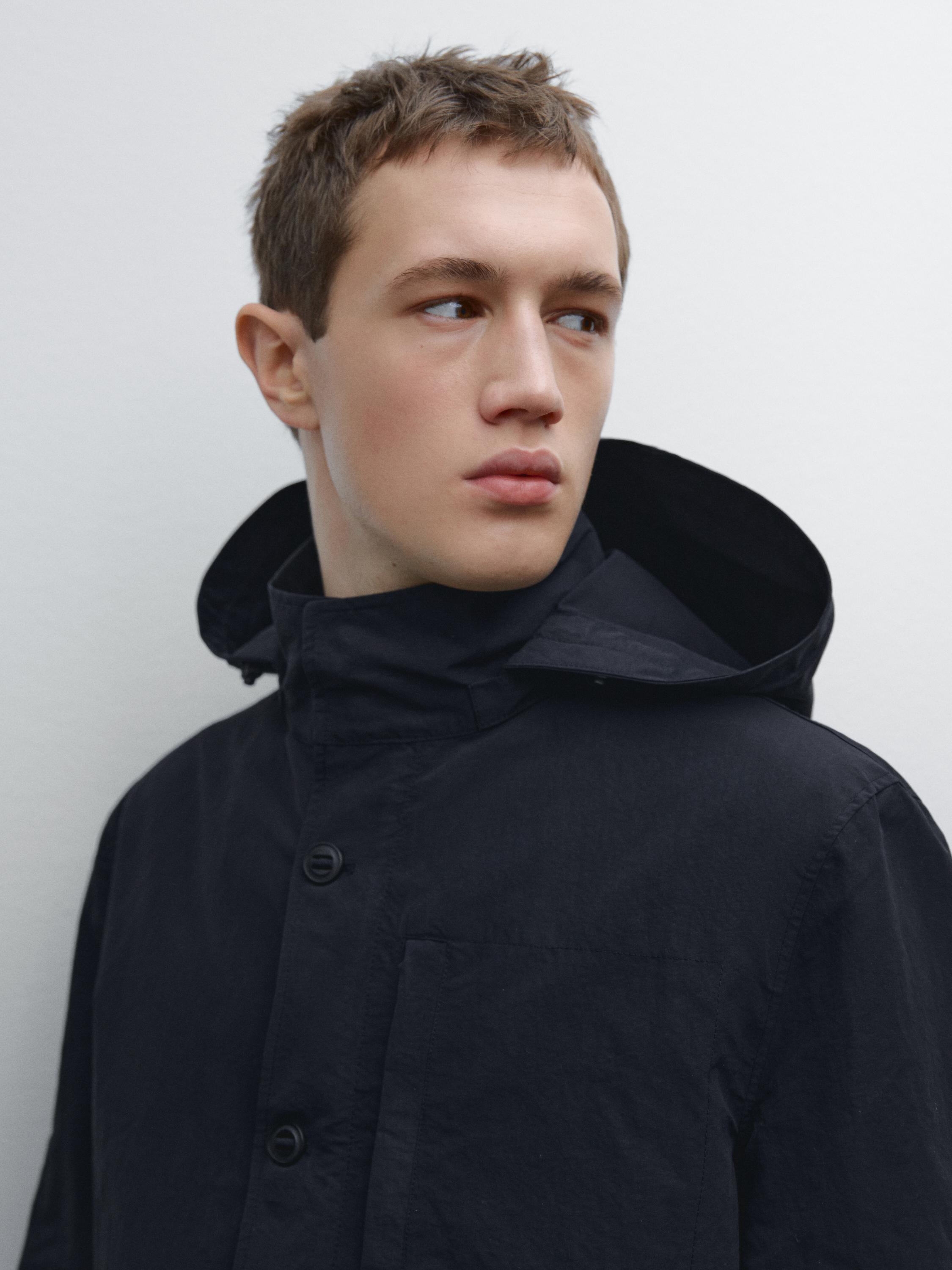 Cotton blend hooded parka