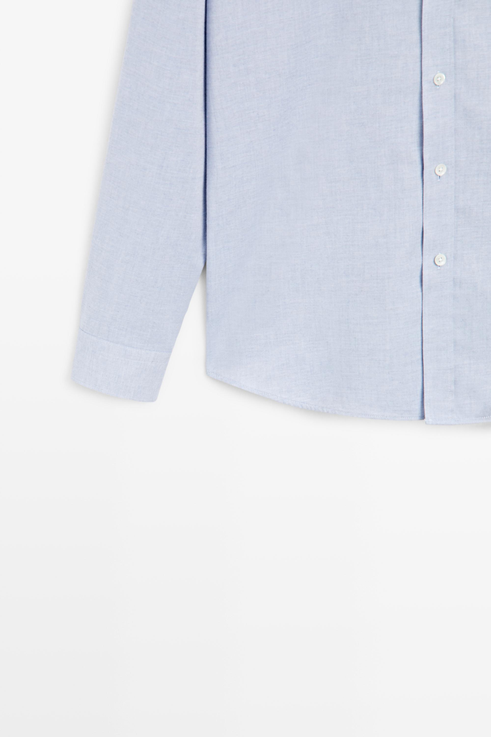 100% cotton melange twill regular fit shirt — Sky blue