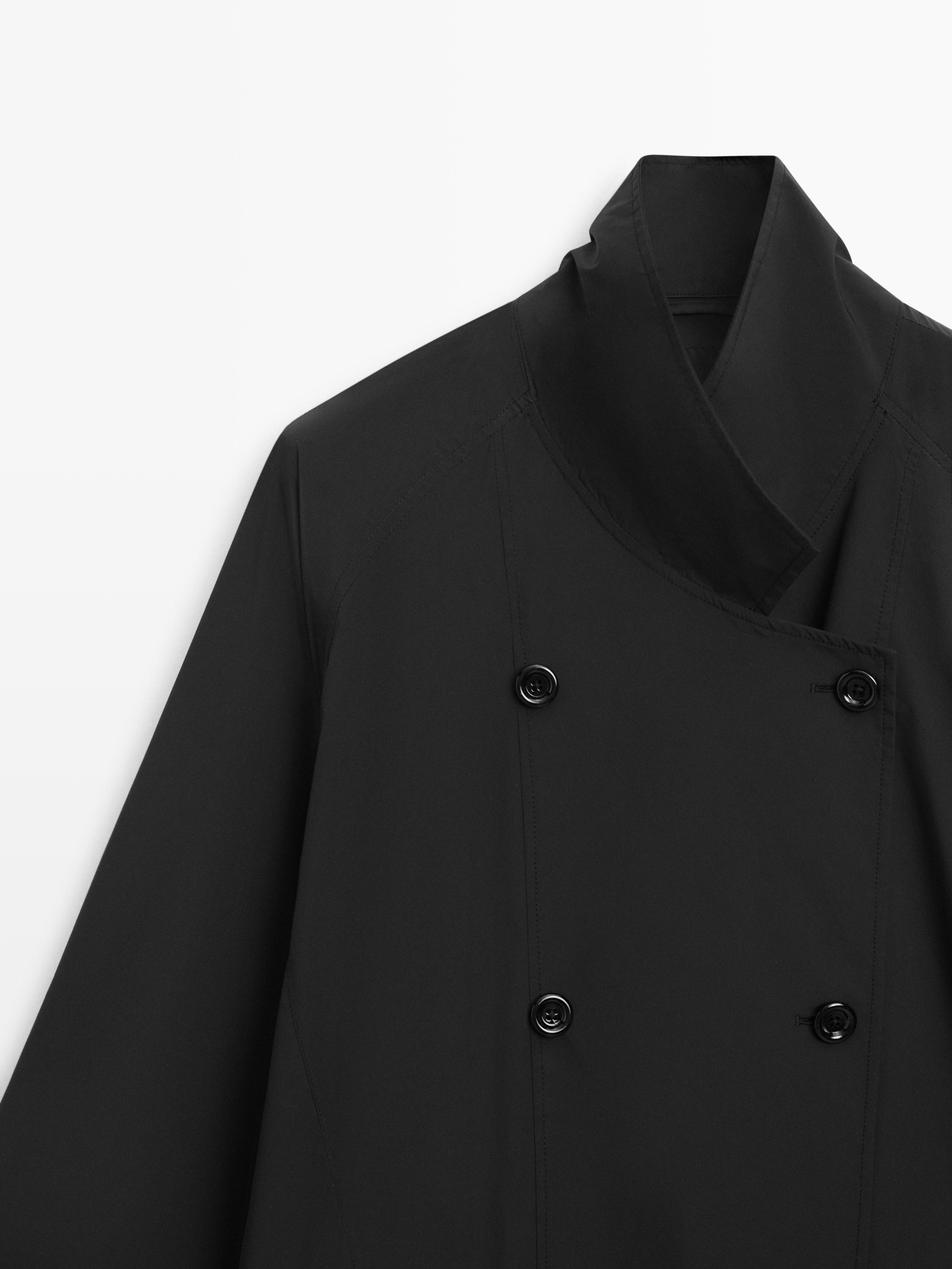 Kruvaze teknik trençkot