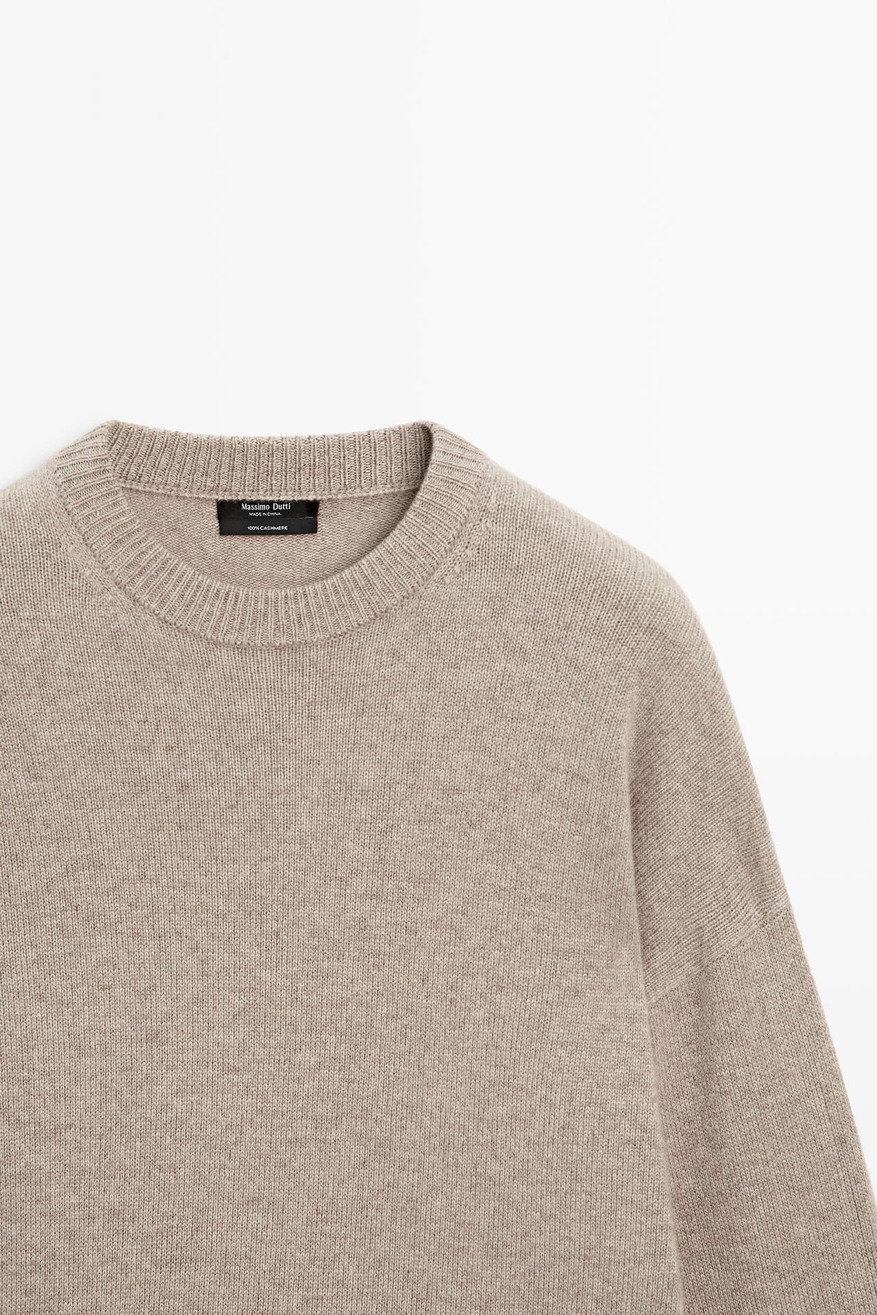 100% cashmere oversize knit sweater — MOLE BROWN