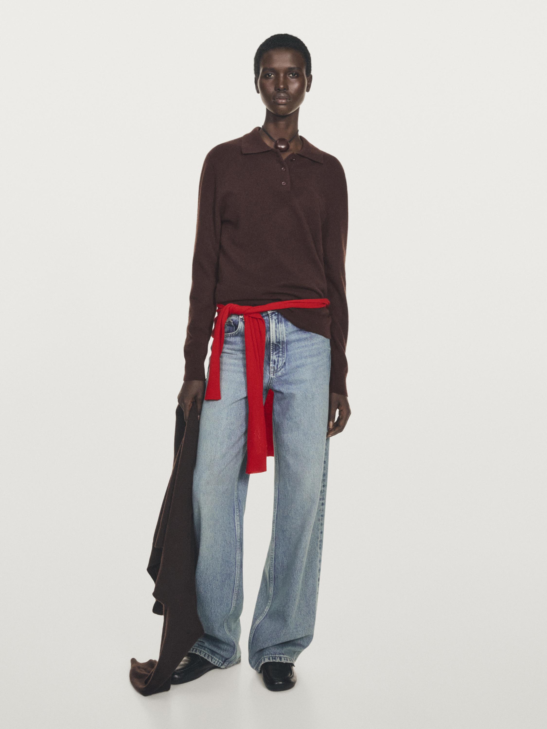 Pleteni pulover polo stila od kašmira