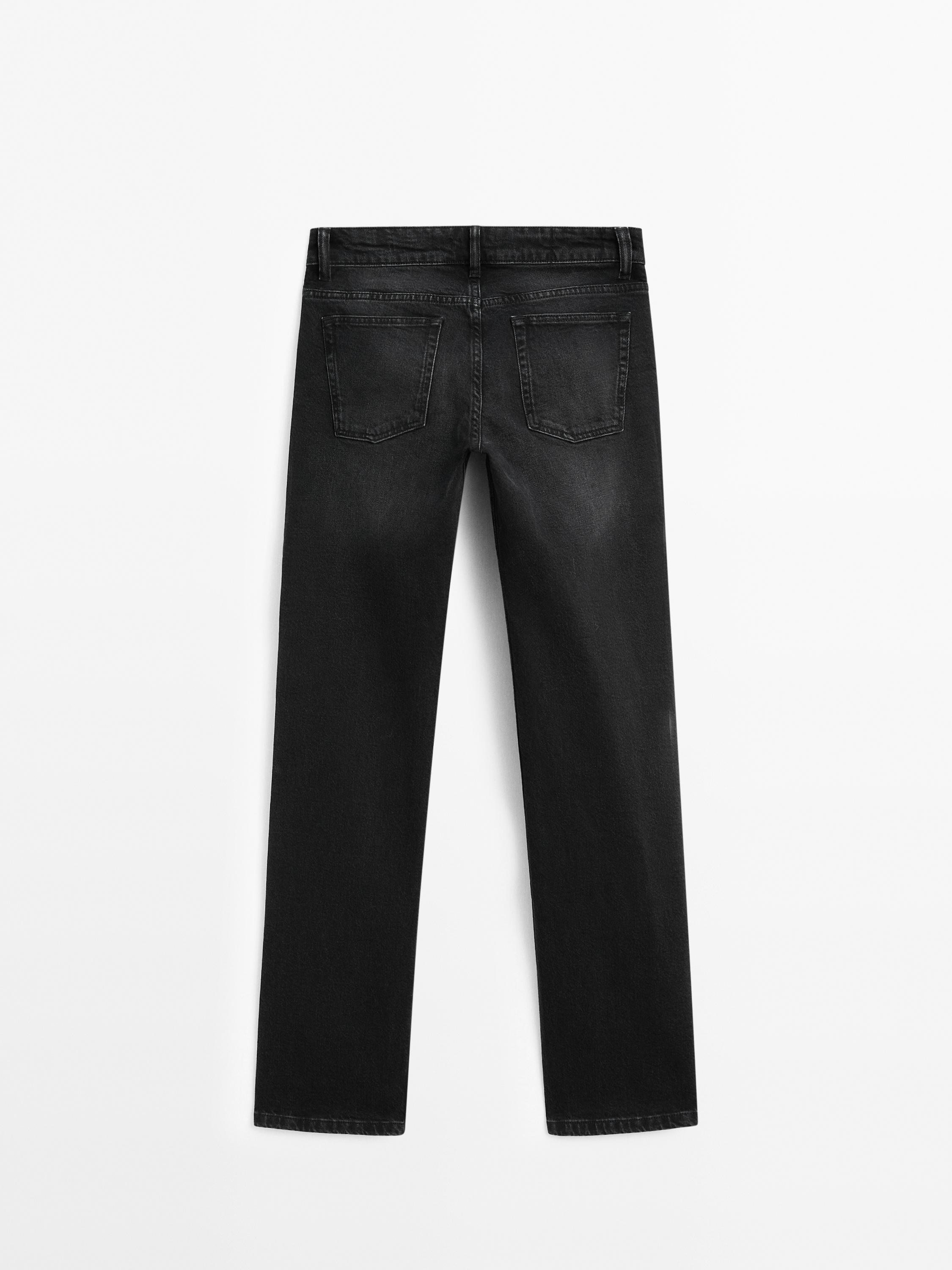 Low-rise straight-leg jeans