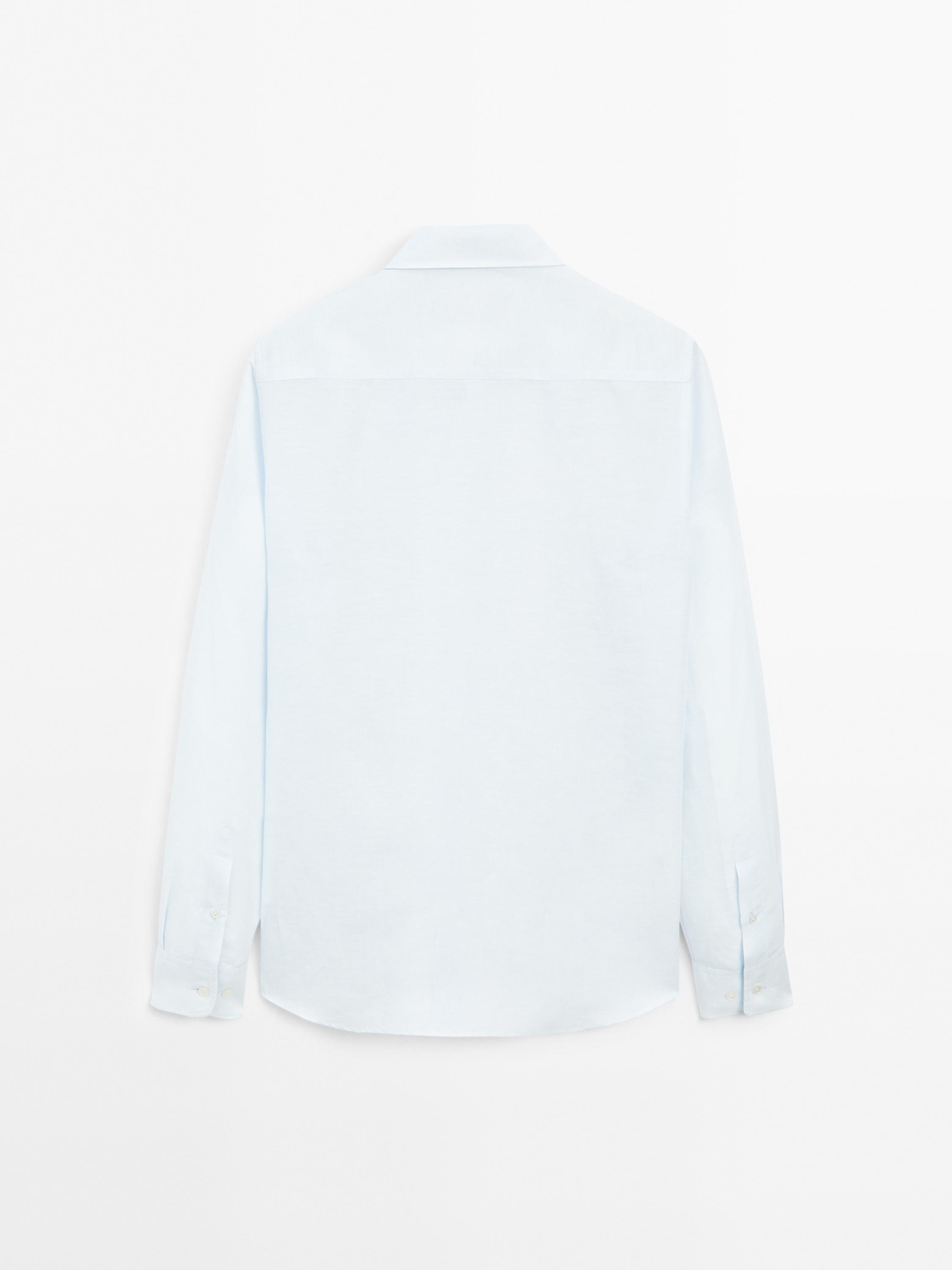 Lightweight slim fit linen blend shirt