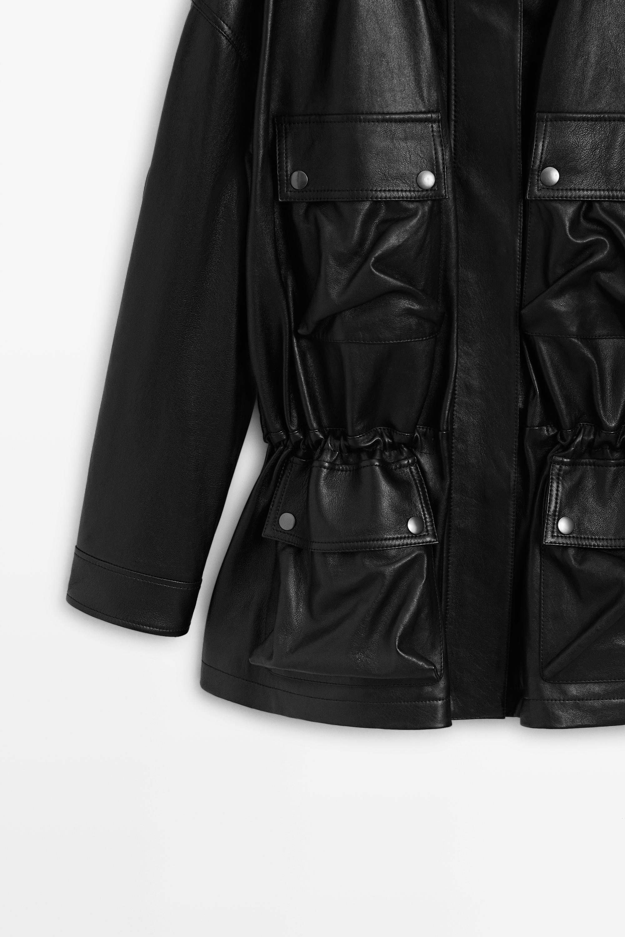 Nappa leather jacket with pocket details · Black · Bomberâ Jacket