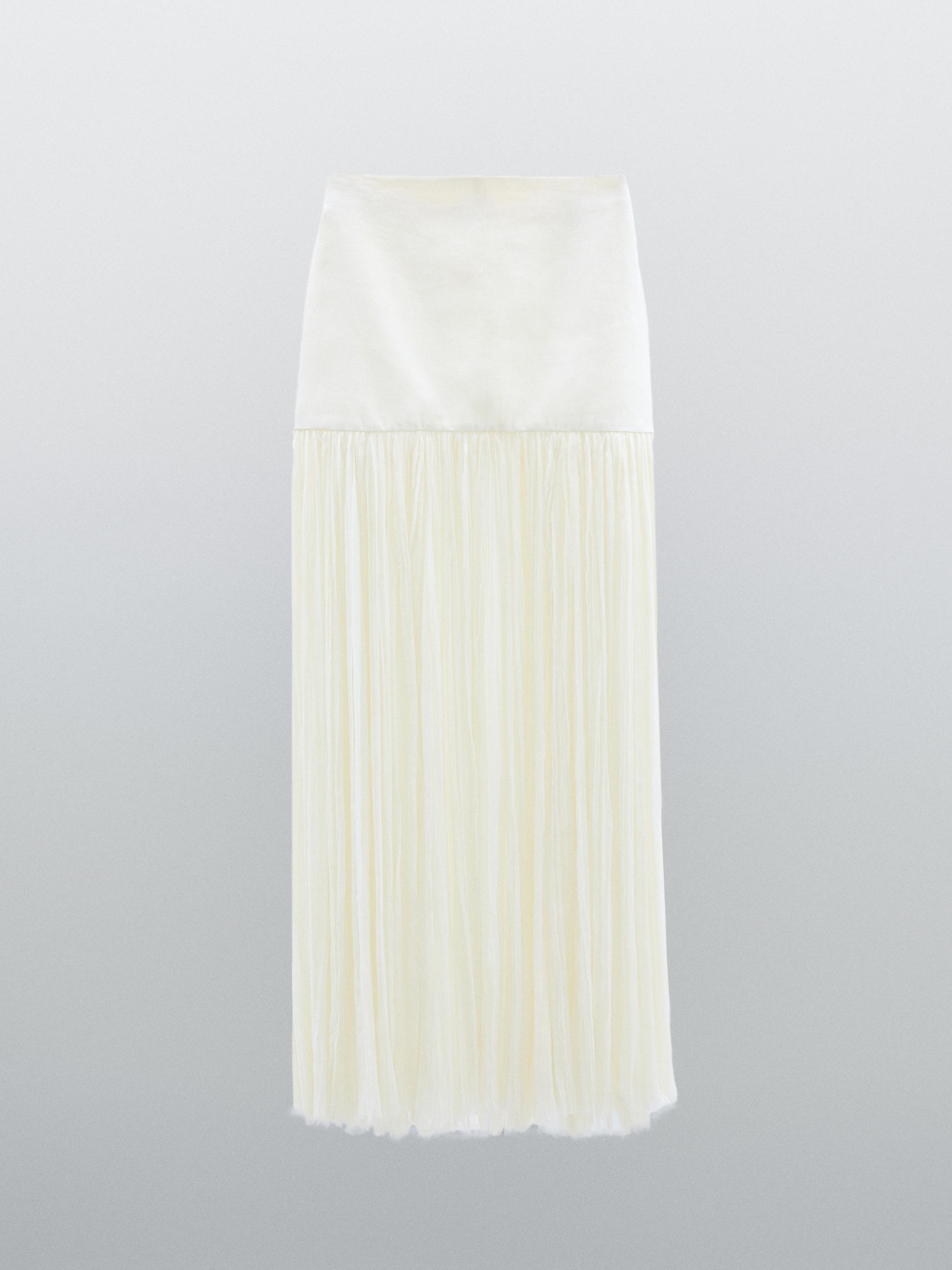 Long silk blend skirt with corset belt - Studio