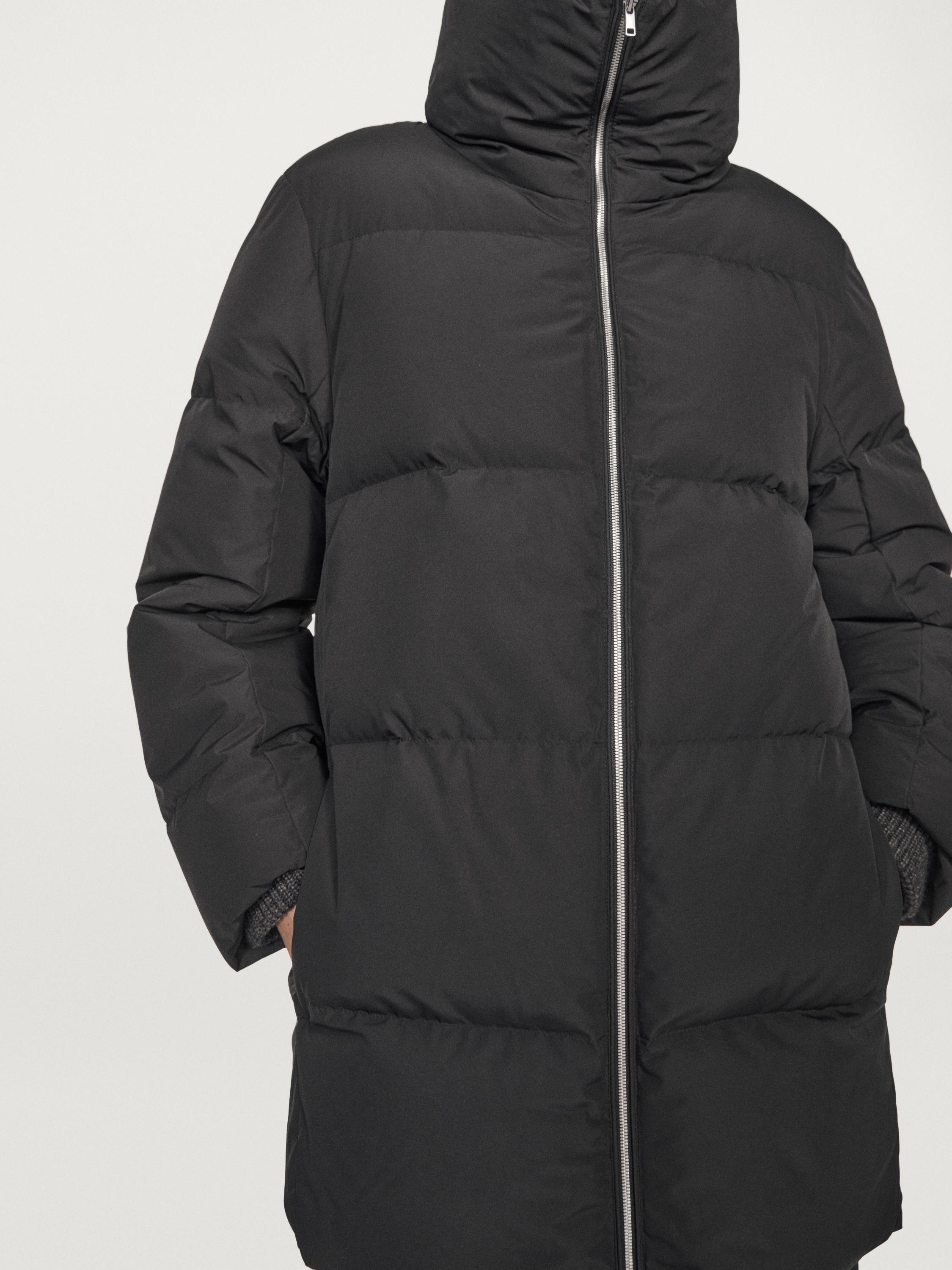 Water-repellent puffer jacket — BLACK