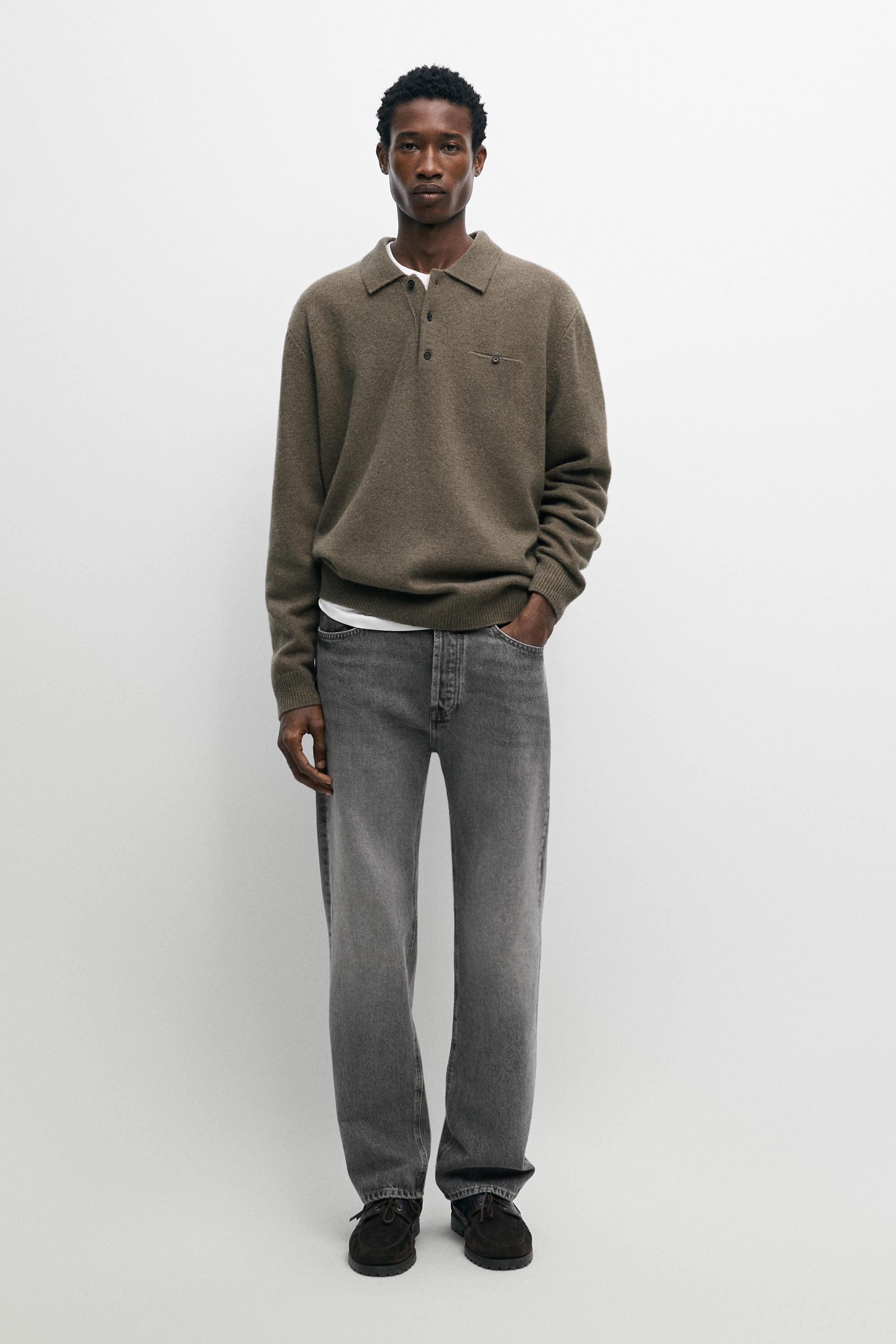 Men's Knitted Polo Shirts - Massimo Dutti - US