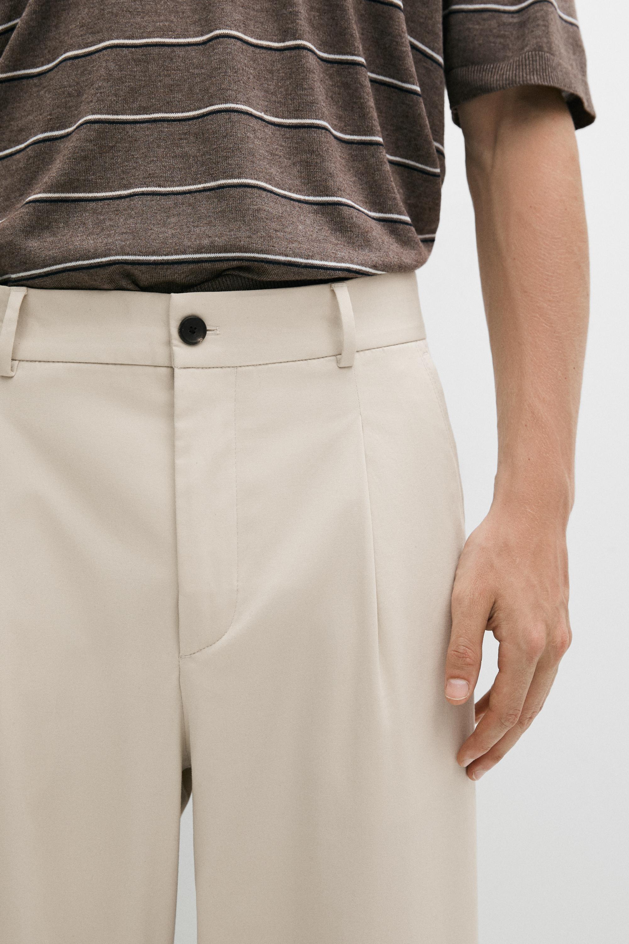 Flowing pants with darts — BEIGE