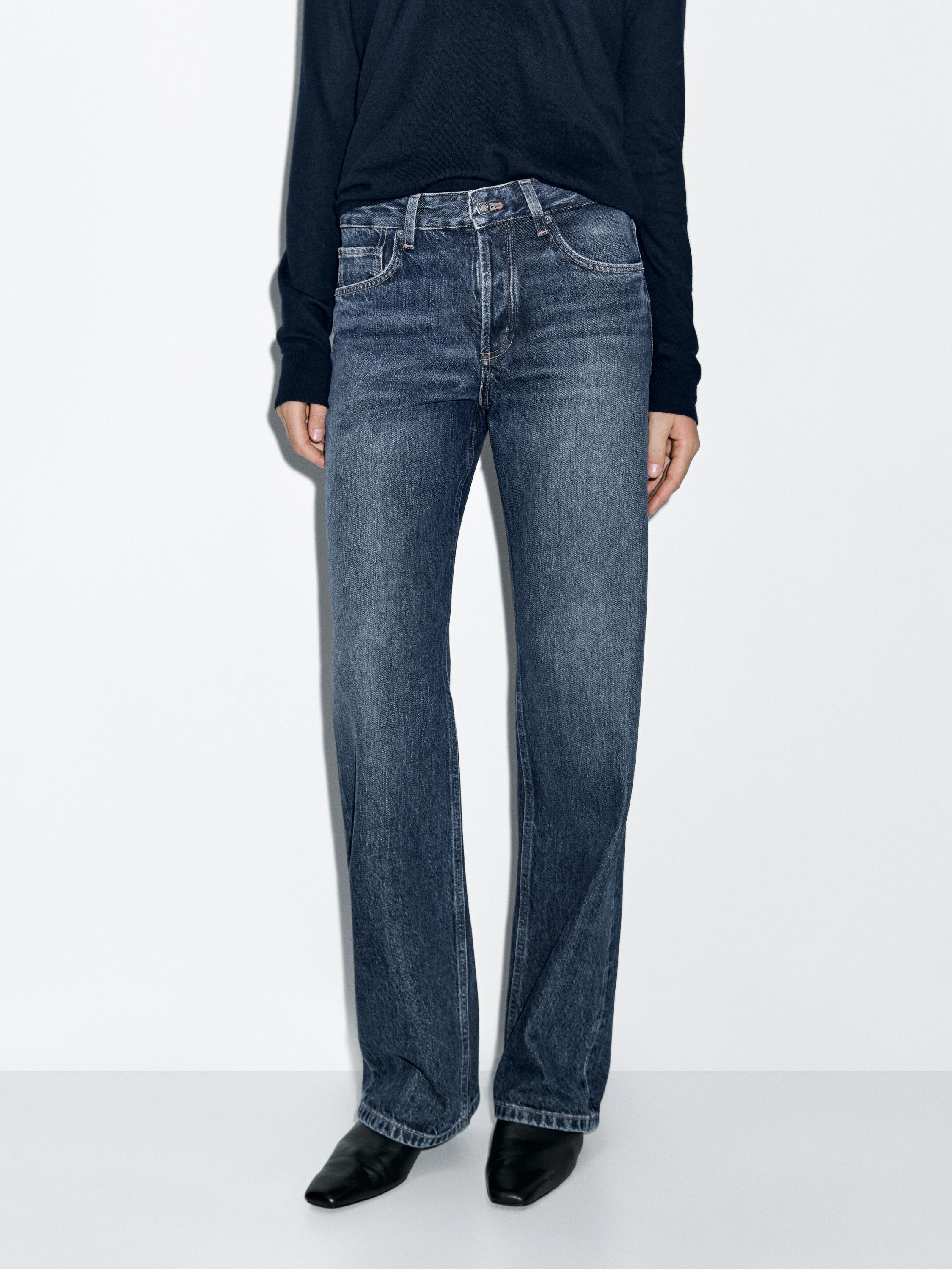 Mid-rise wide-leg jeans