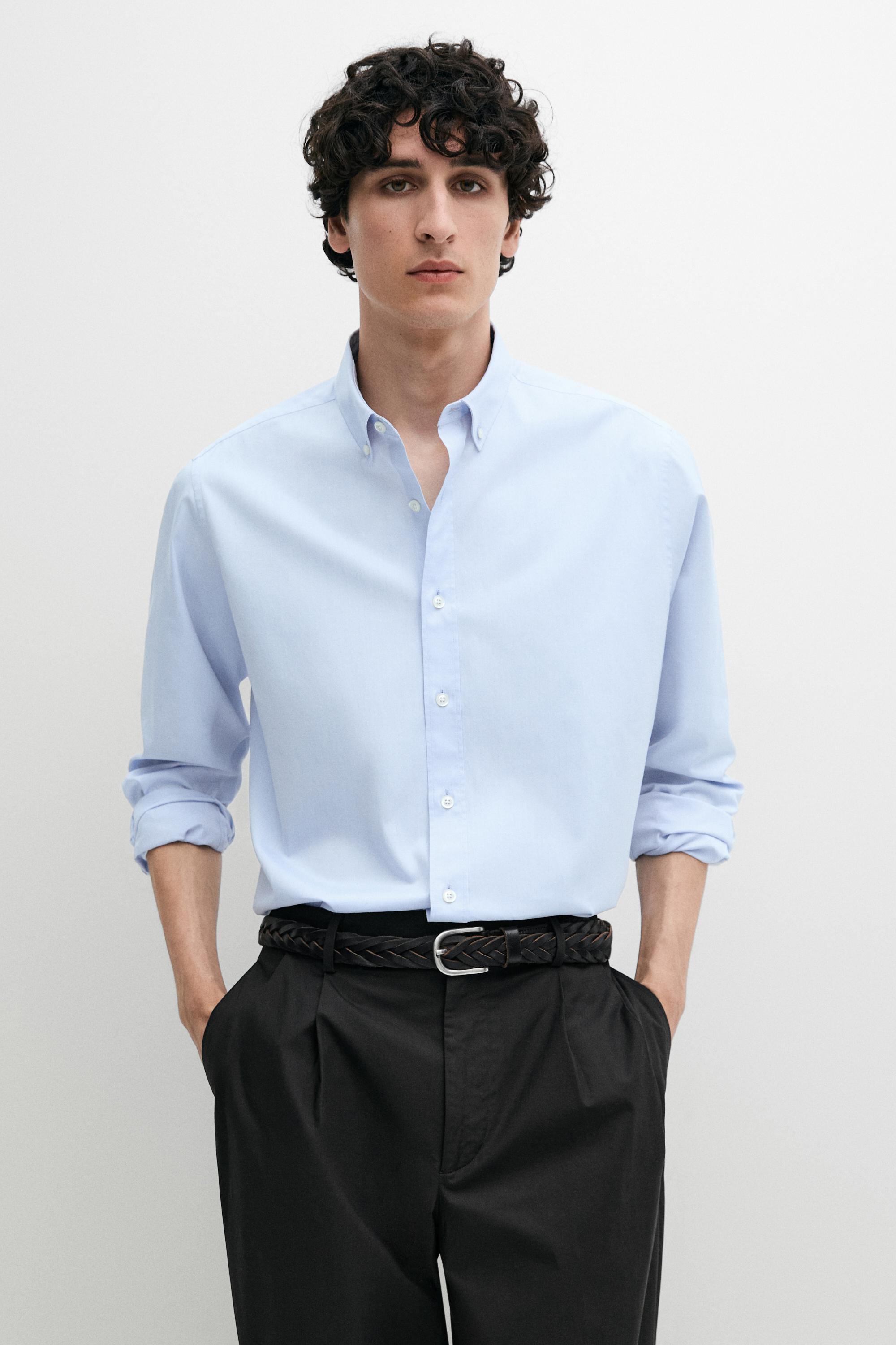Regular fit Oxford shirt — Sky blue