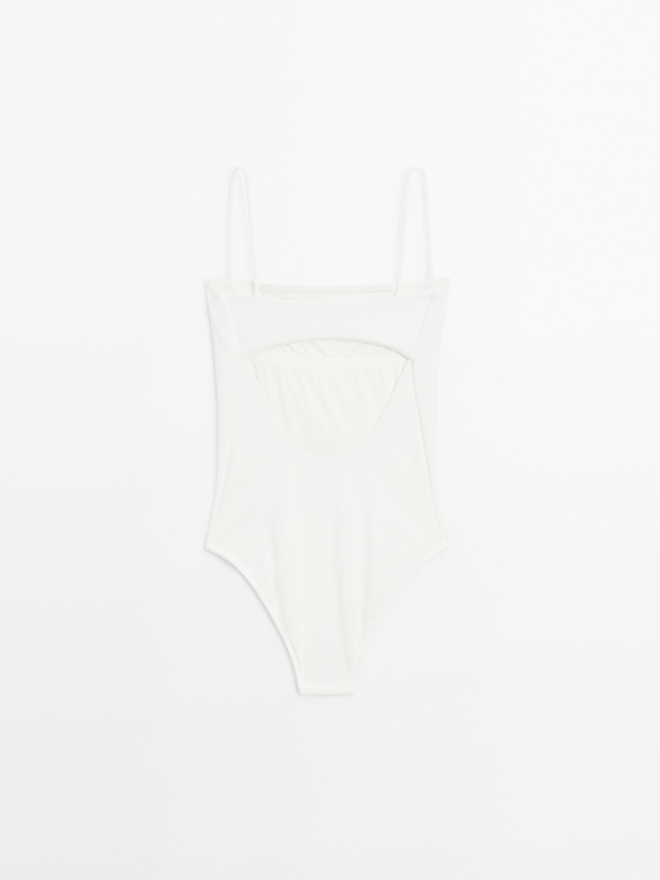 Bandeau swimsuit with back detail