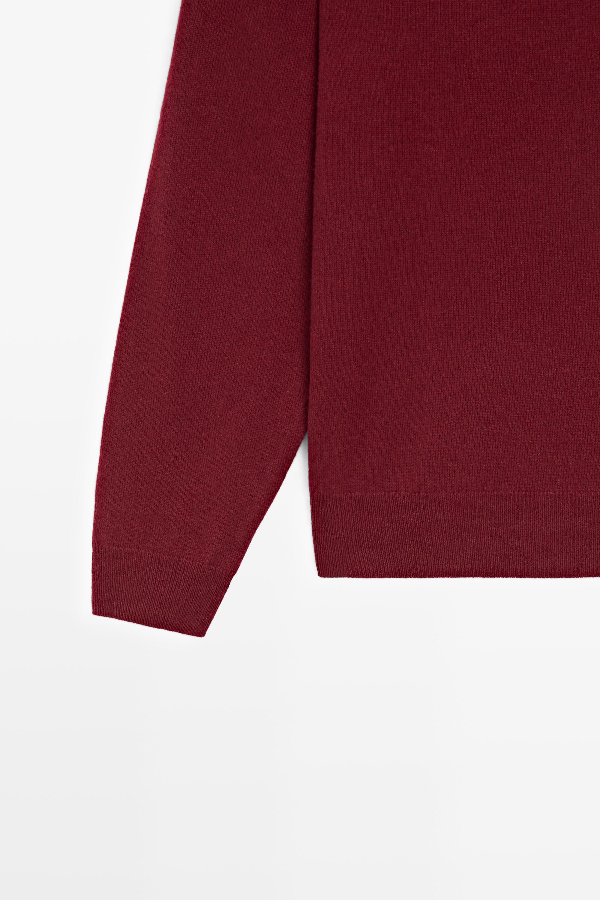 100% cashmere ribbed knit sweater — DARK PINK