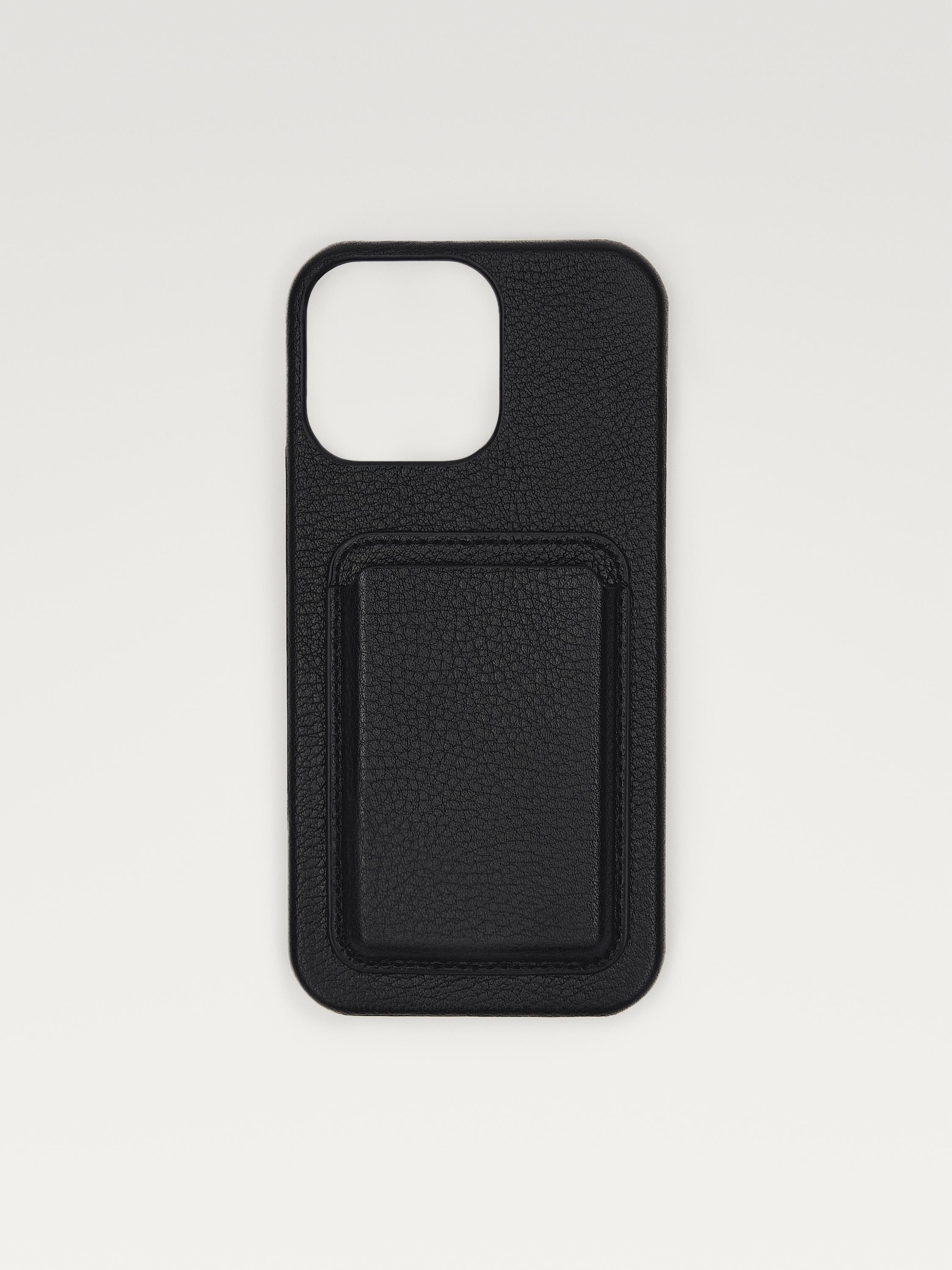 Nappa leather iPhone Pro Max case — BLACK