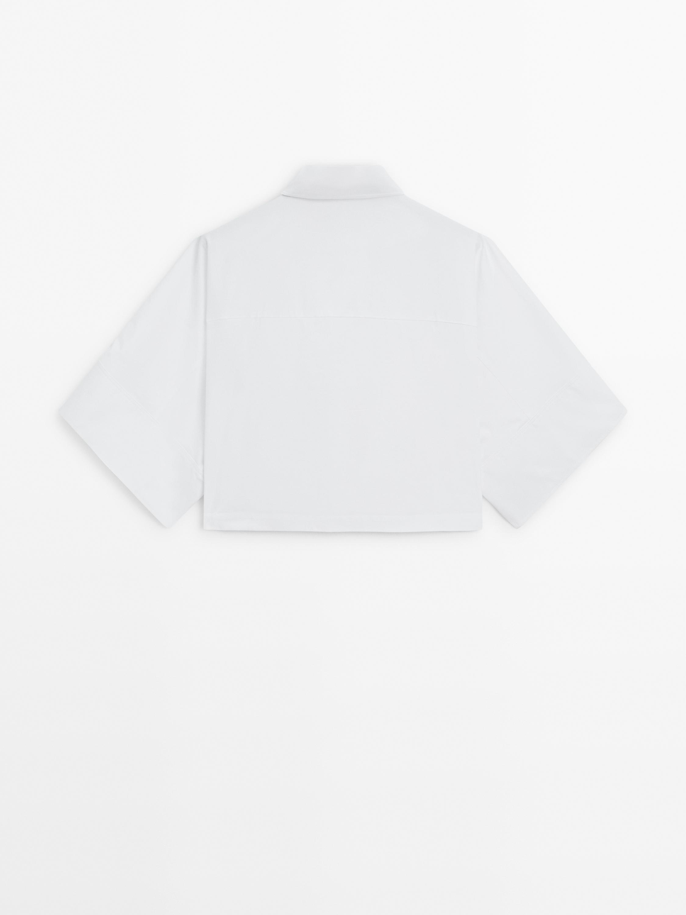 Chemise cropped en coton ensemble