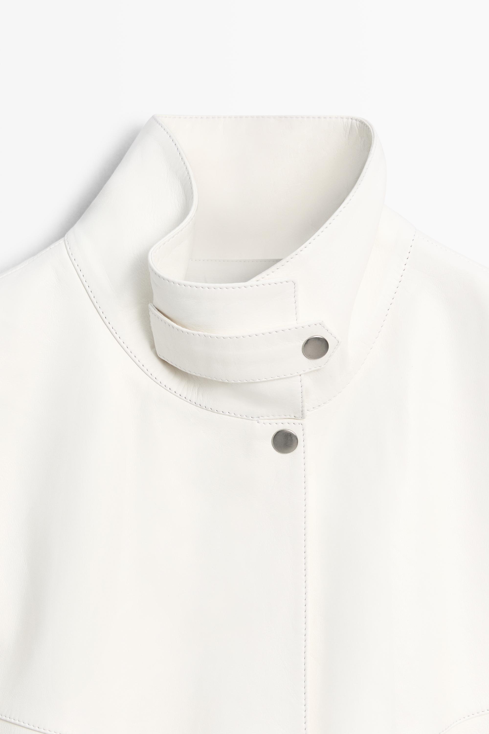 Nappa leather bomber jacket — WHITE