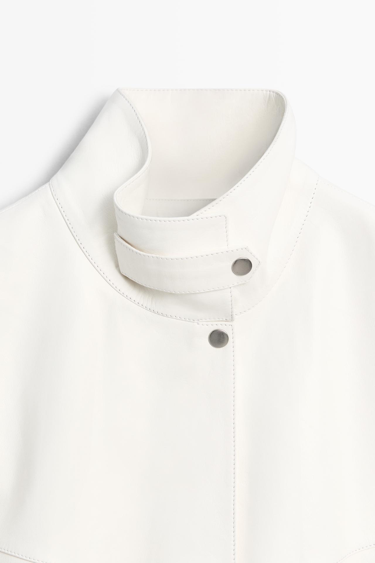 Nappa leather bomber jacket — WHITE