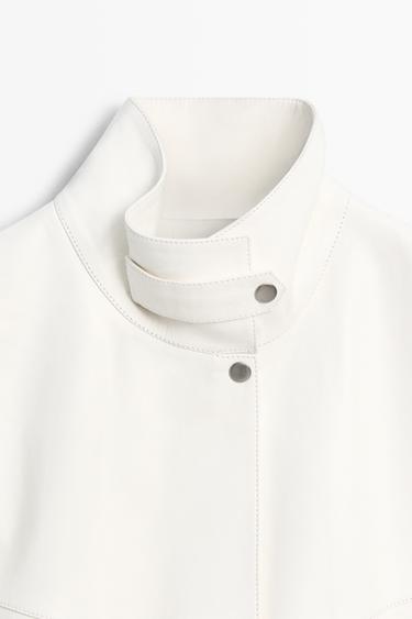 Nappa leather bomber jacket — WHITE 4