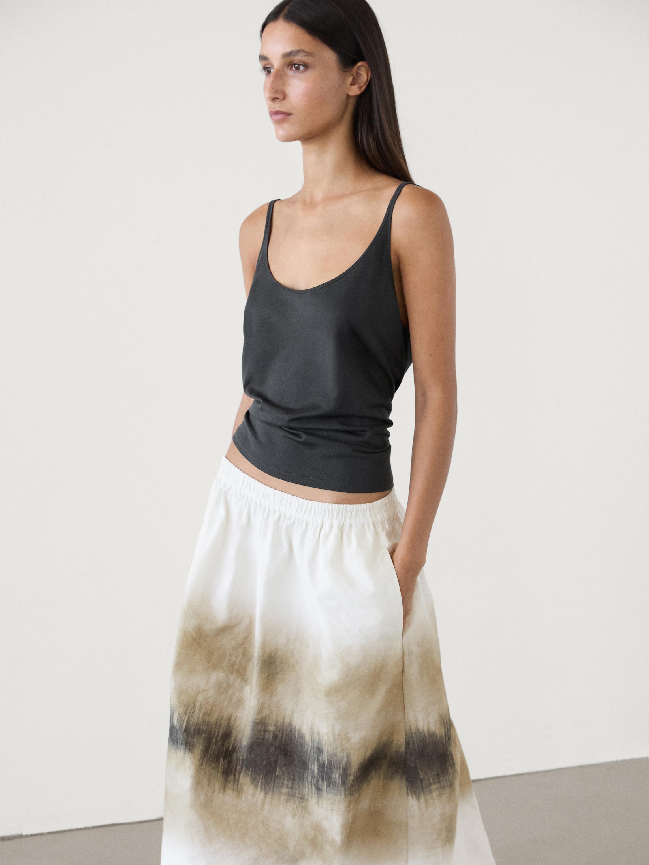 Jupe midi imprimé dégradé