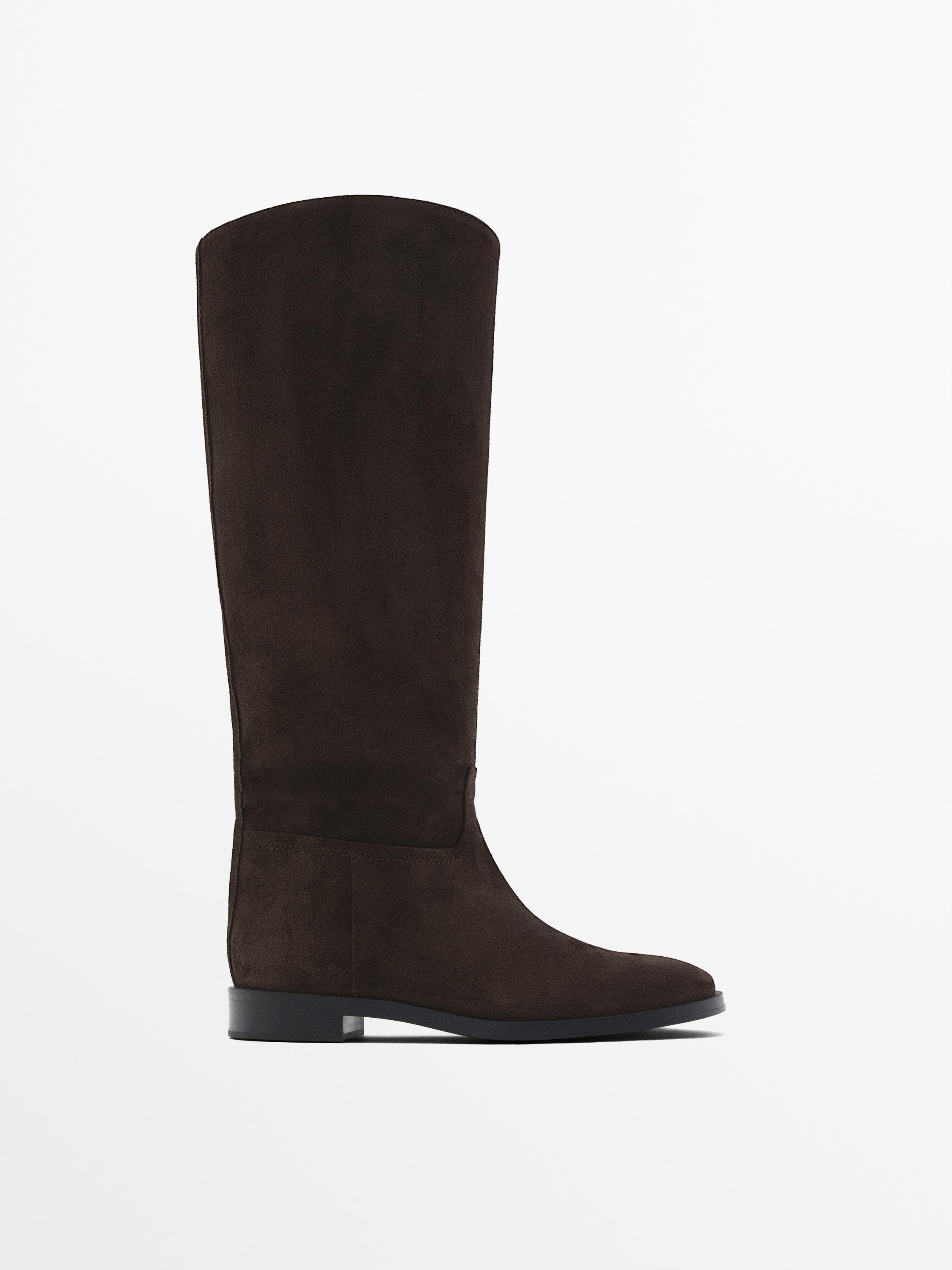 Riding style boots with detachable embellishment Brown Boots And Ankle Boots Massimo Dutti