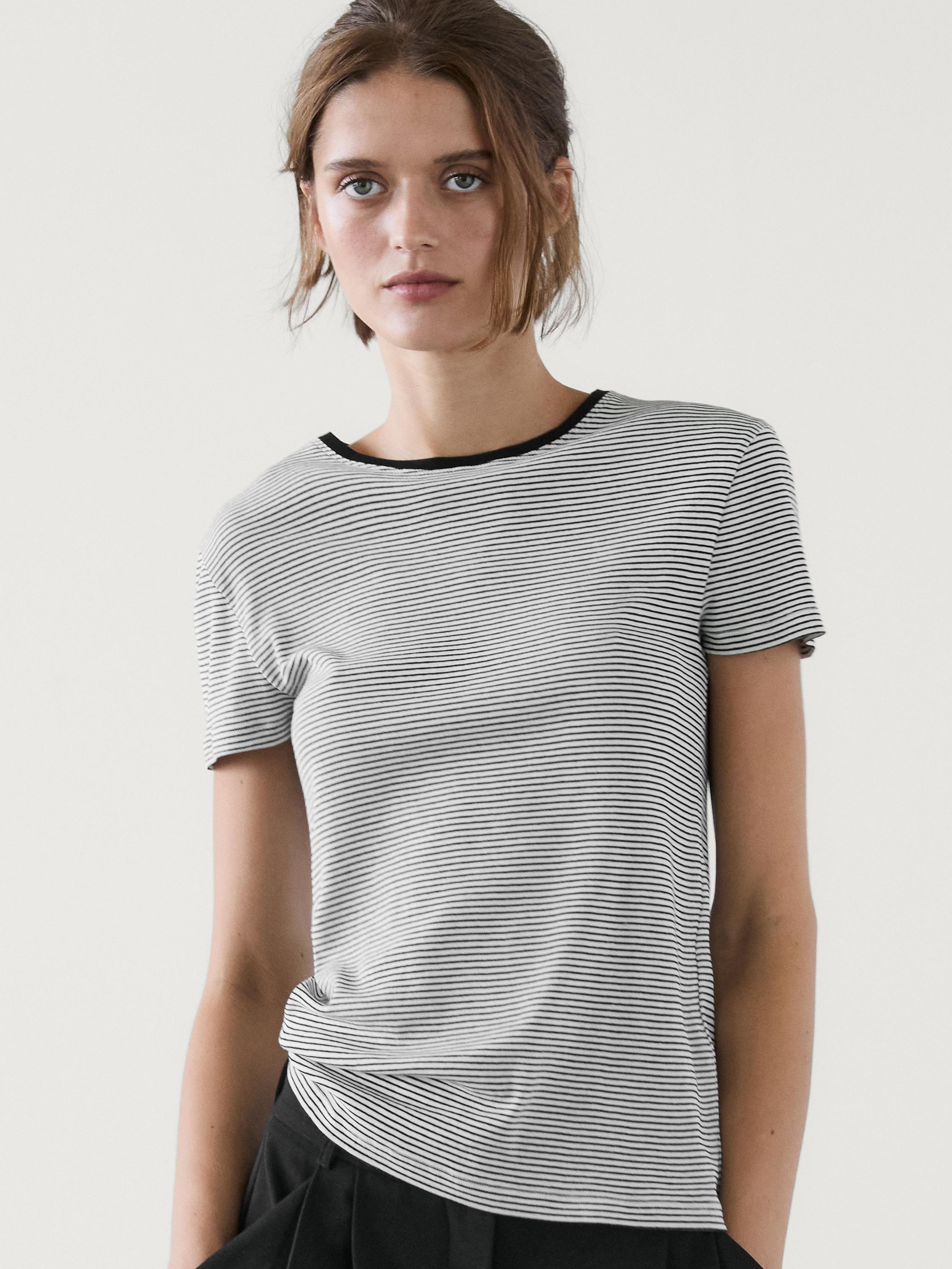 تيشرت مخطط قطن 100%