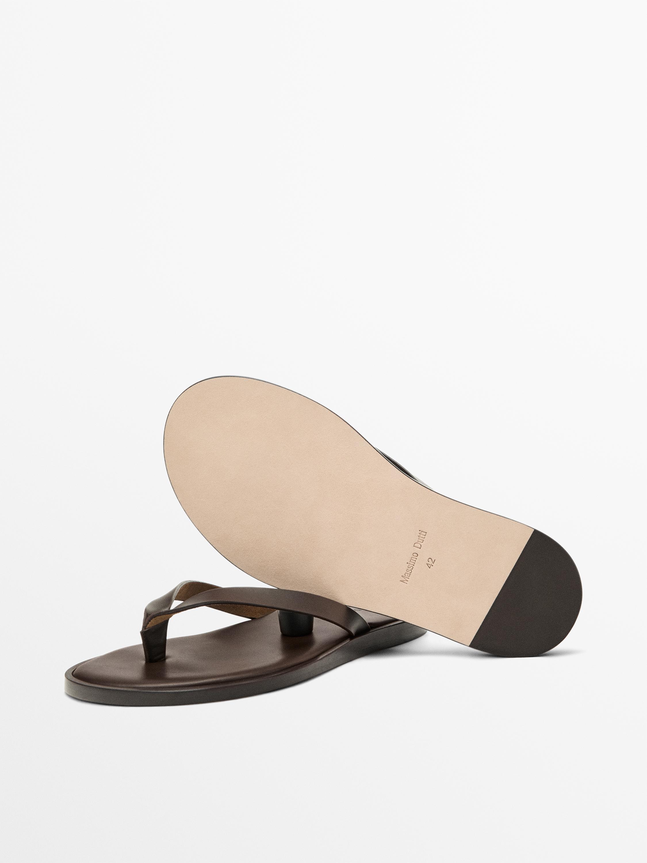 Nappa sandals with toe divider - Limited Edition — BROWN