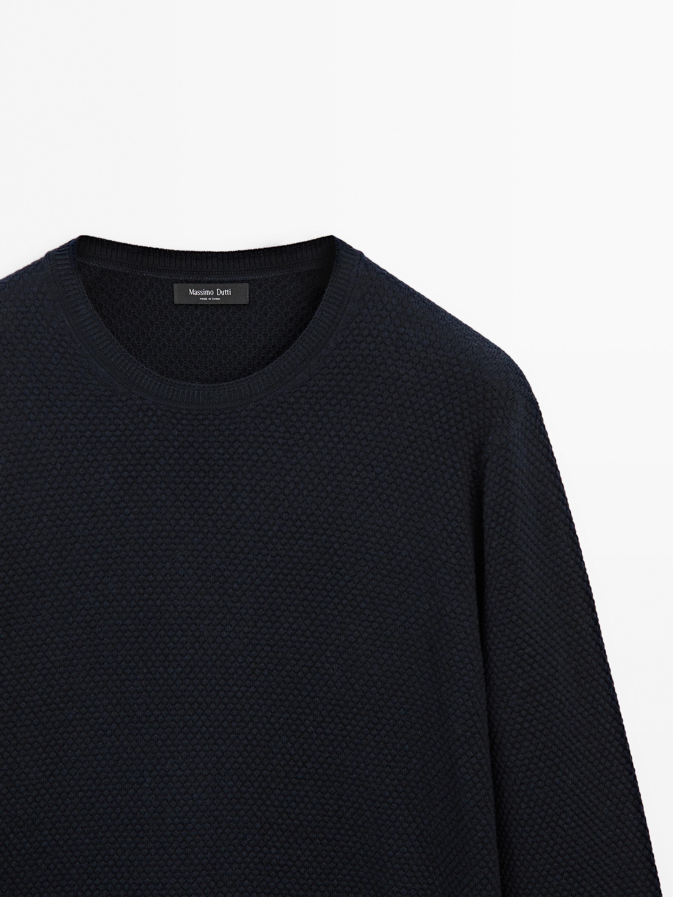 Cotton blend knit sweater