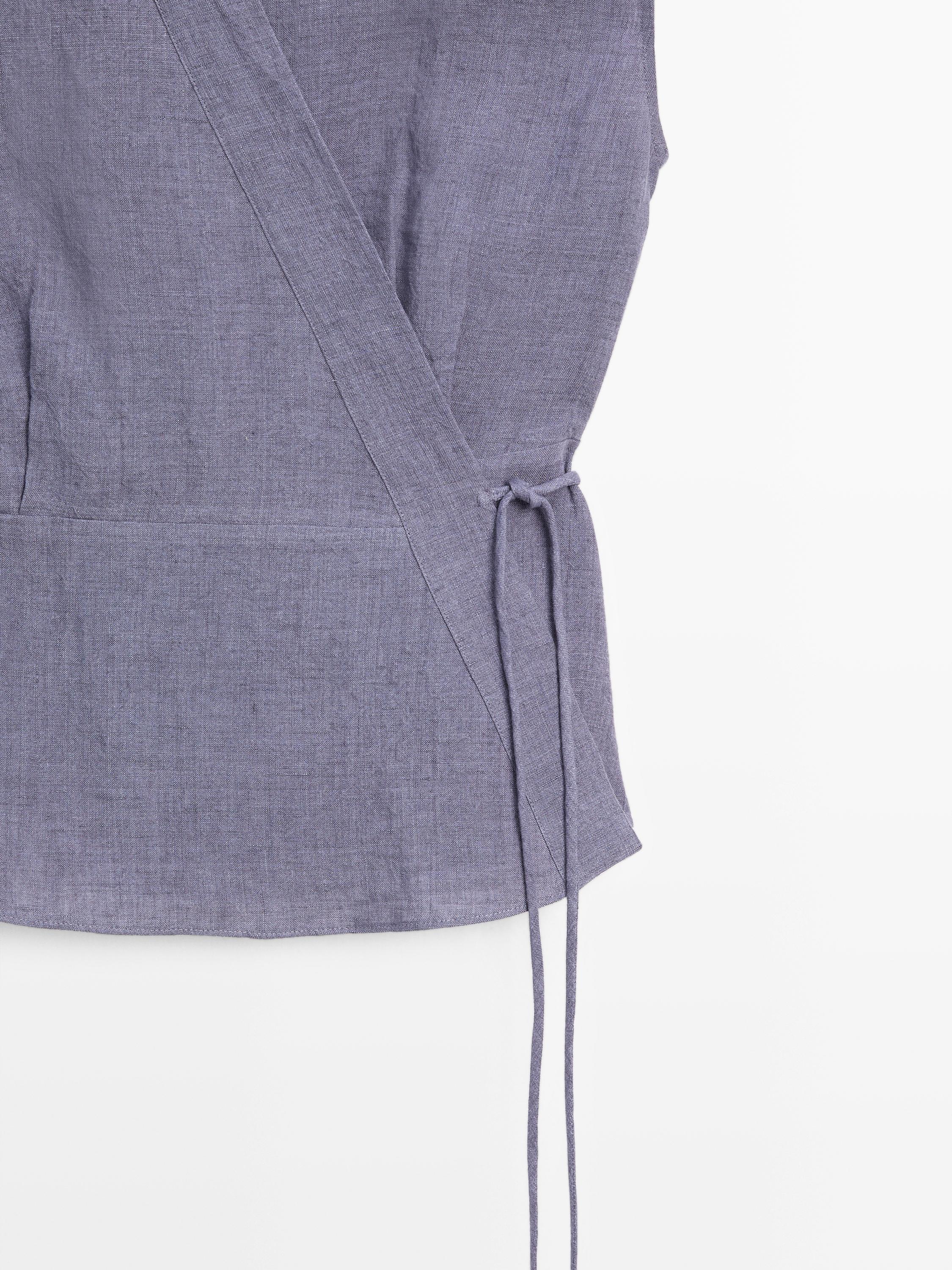 100% linen crossover waistcoat