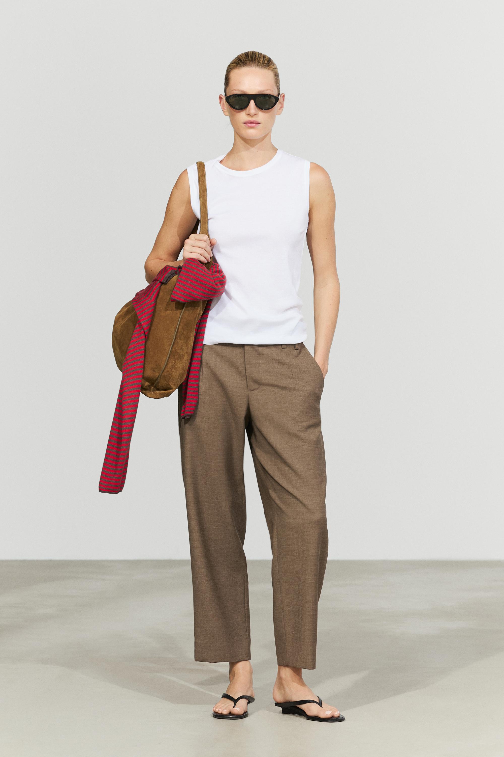 100% Wool Melange Suit Pants — CAMEL