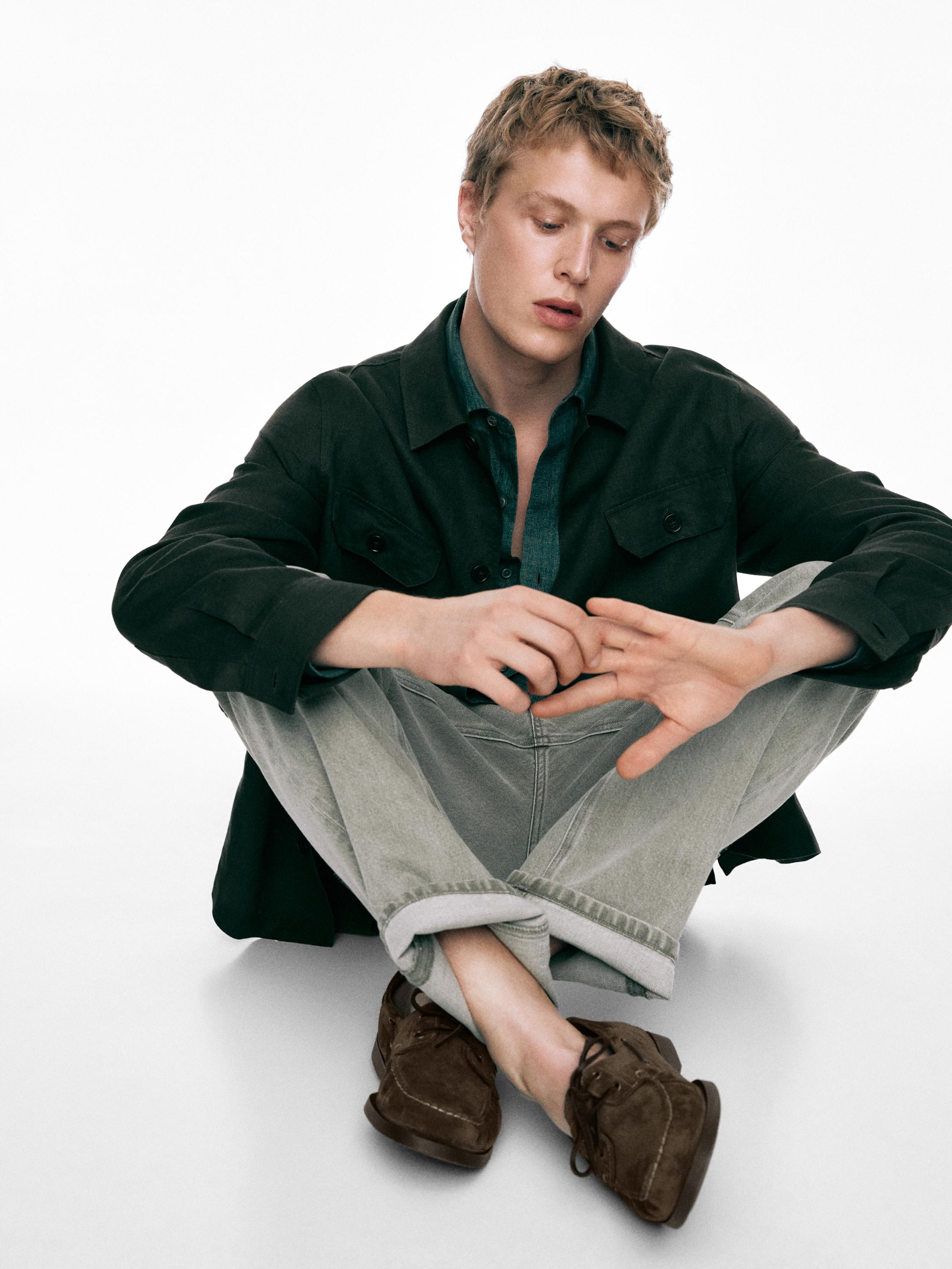 Leather deck shoes — STONE
