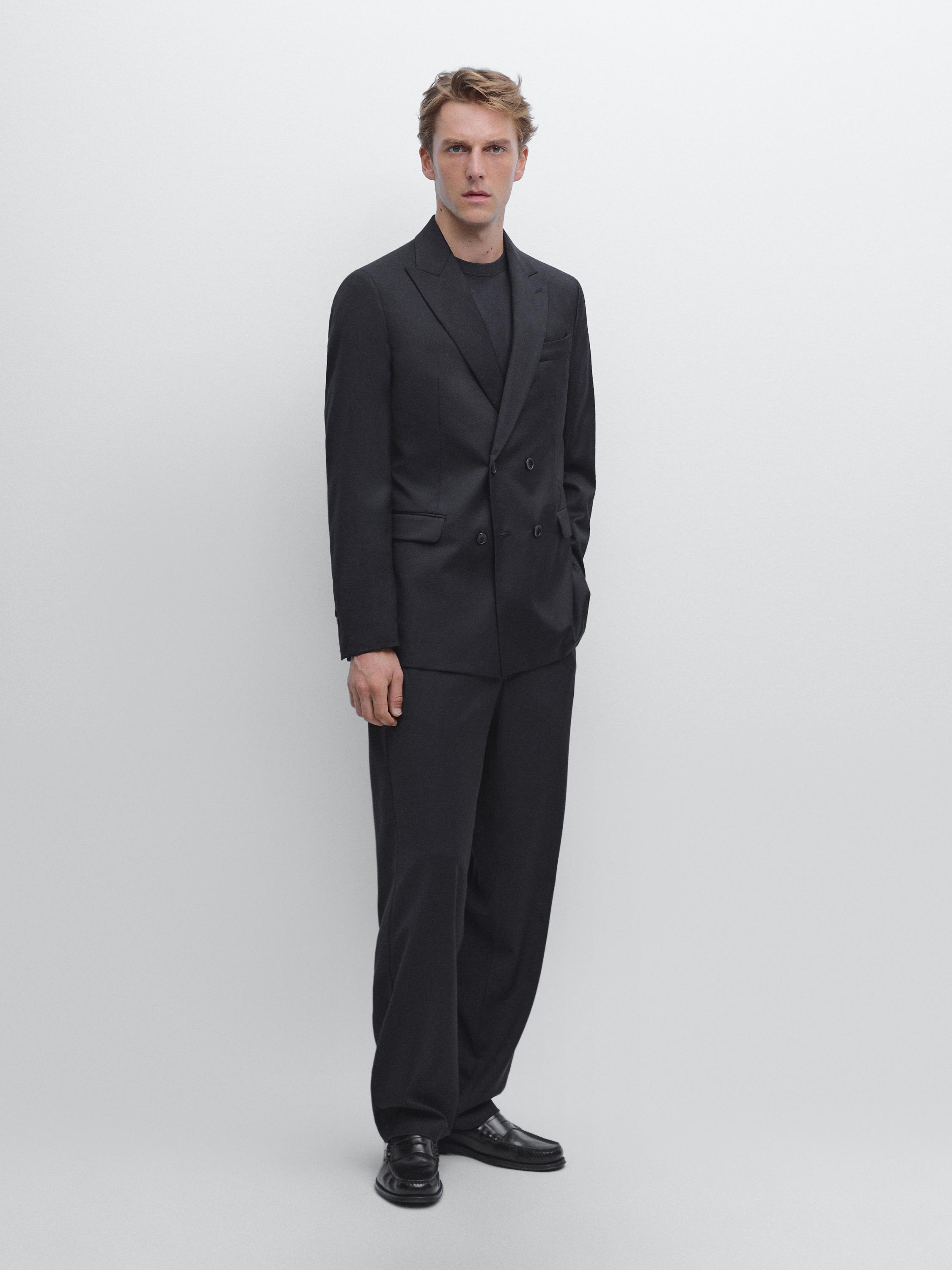 100% wool double-breasted blazer
