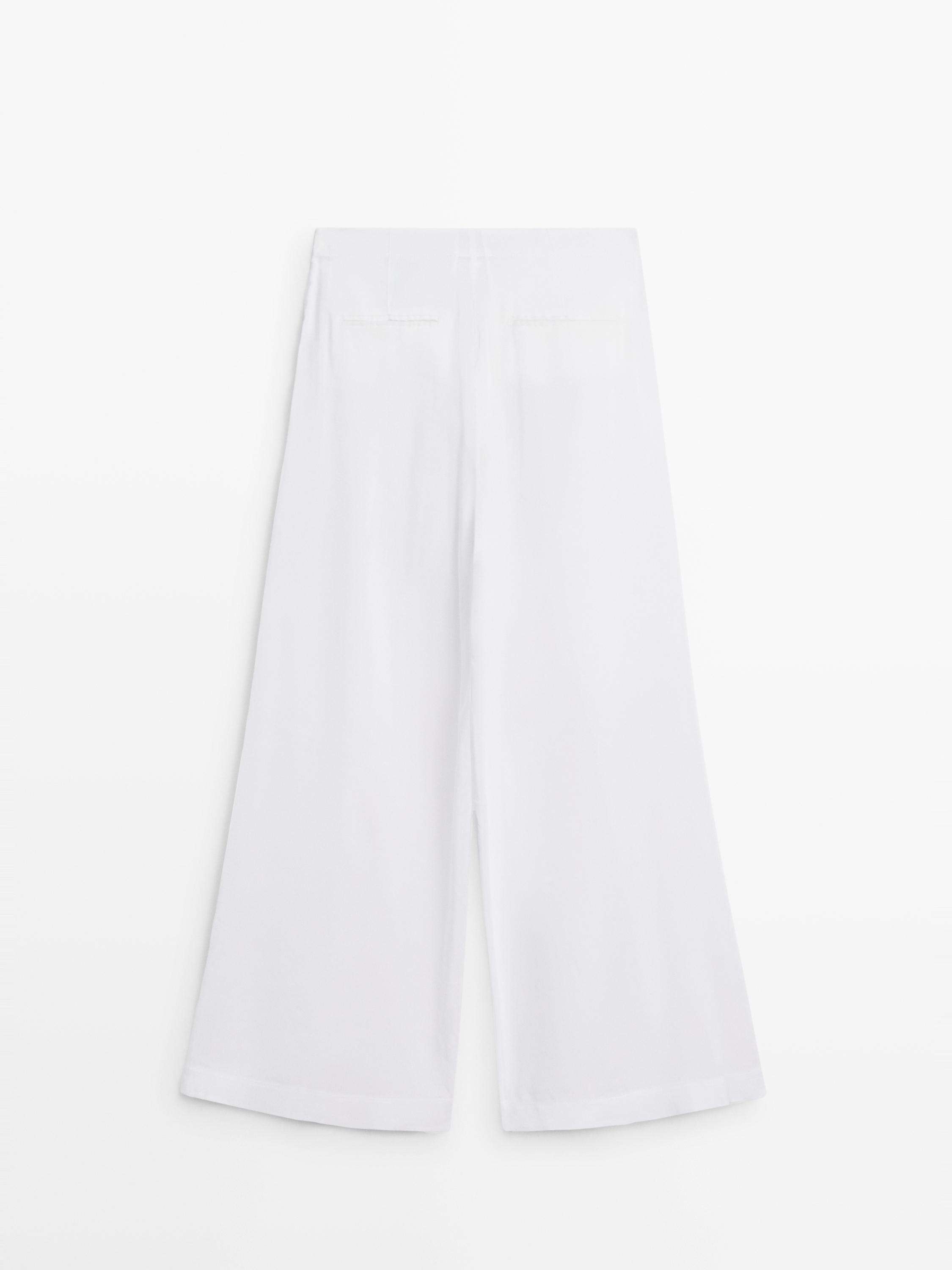 Flowing linen blend trousers