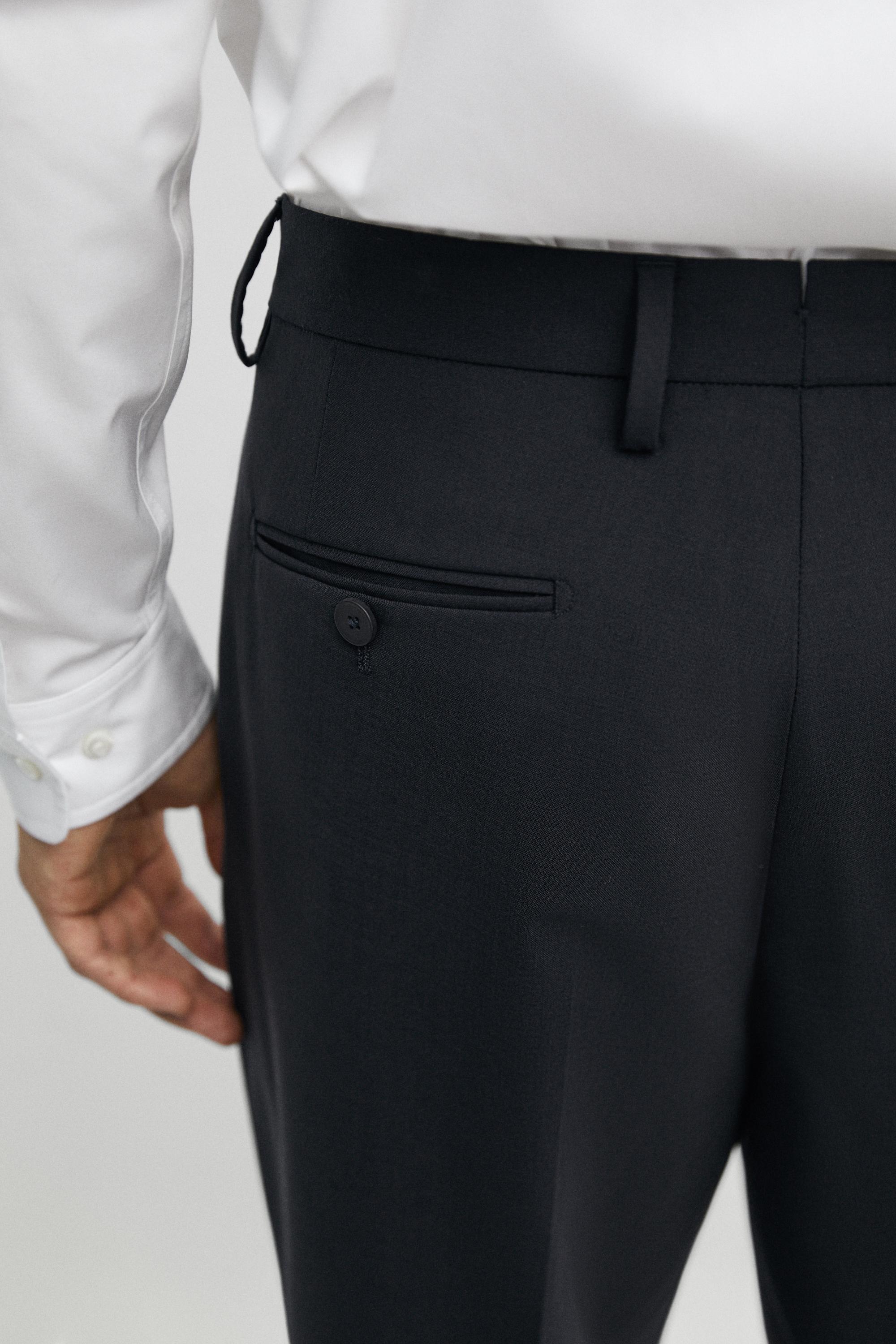 Wool blend suit pants — NAVY BLUE