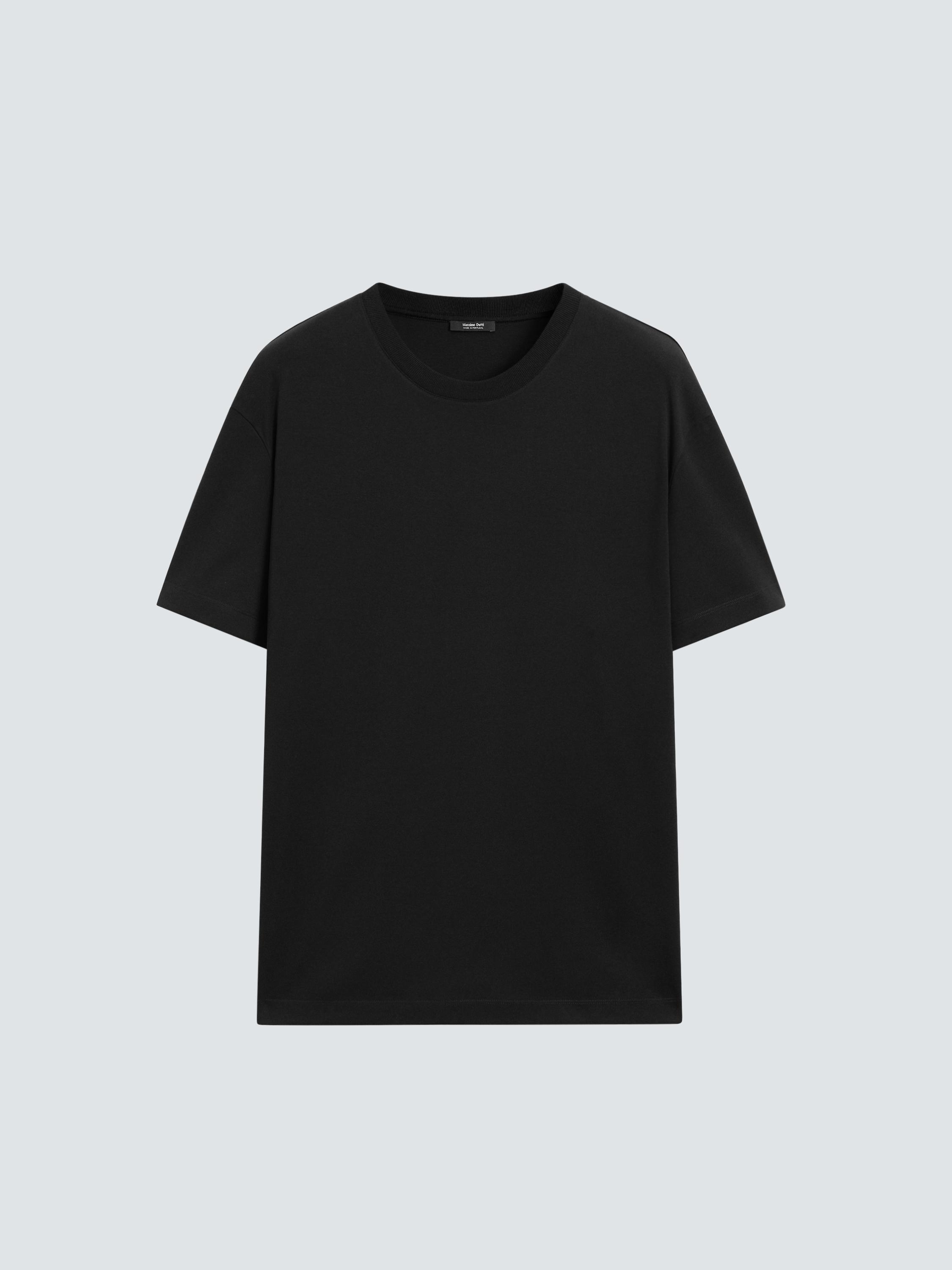 100% cotton short sleeve T-shirt — BLACK