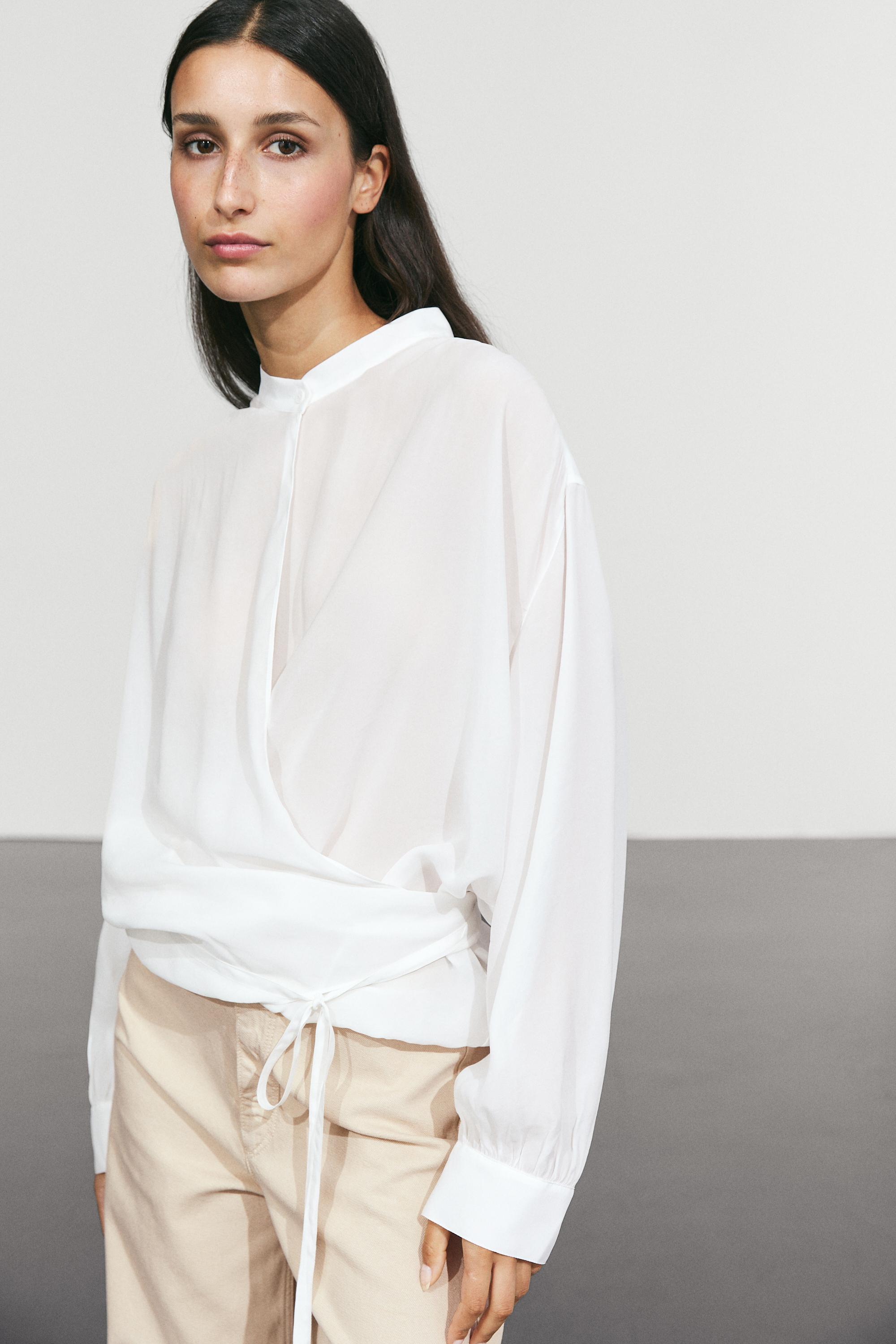 Flowing wrap blouse