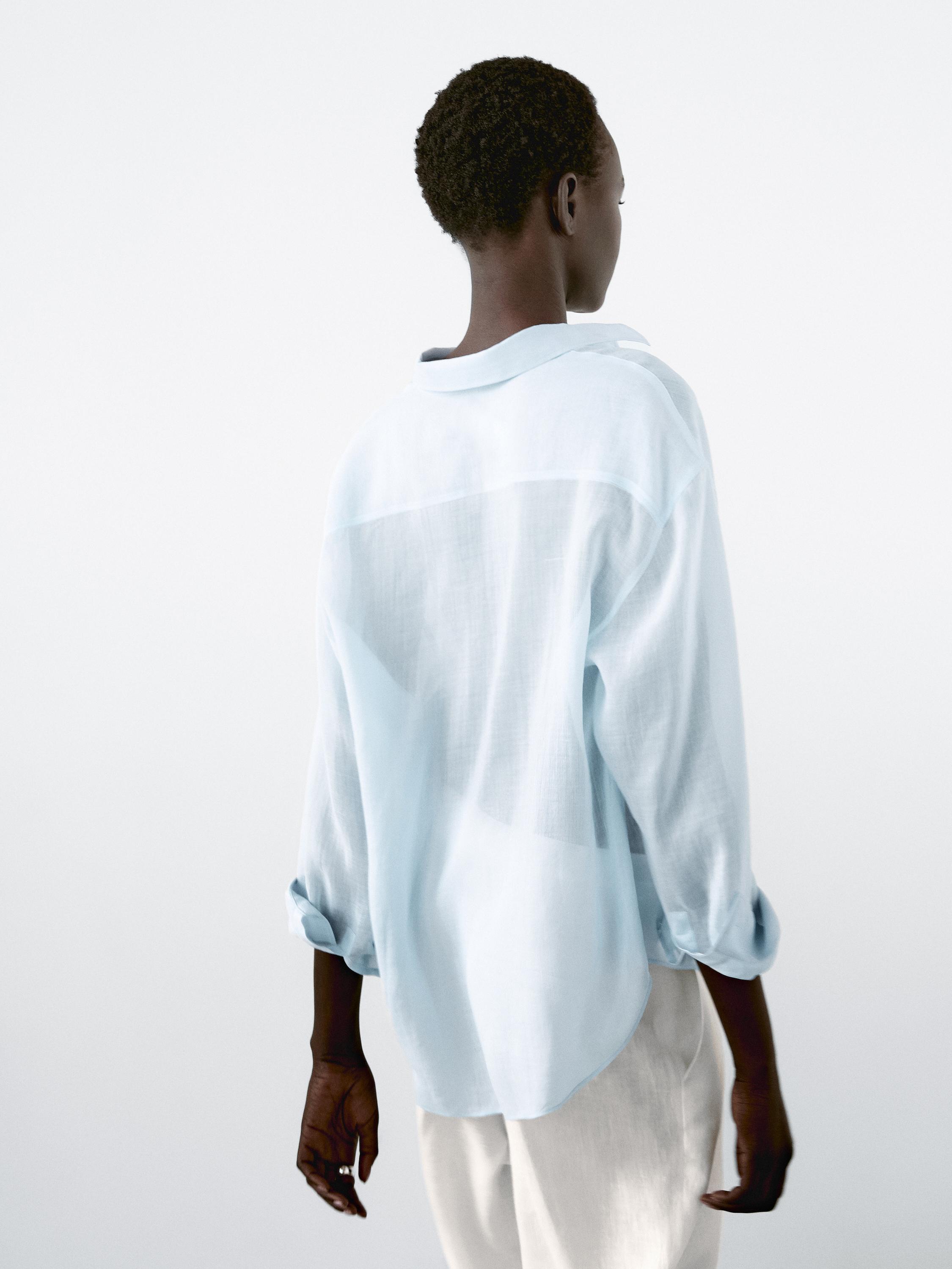 Camisa fluida con ramio