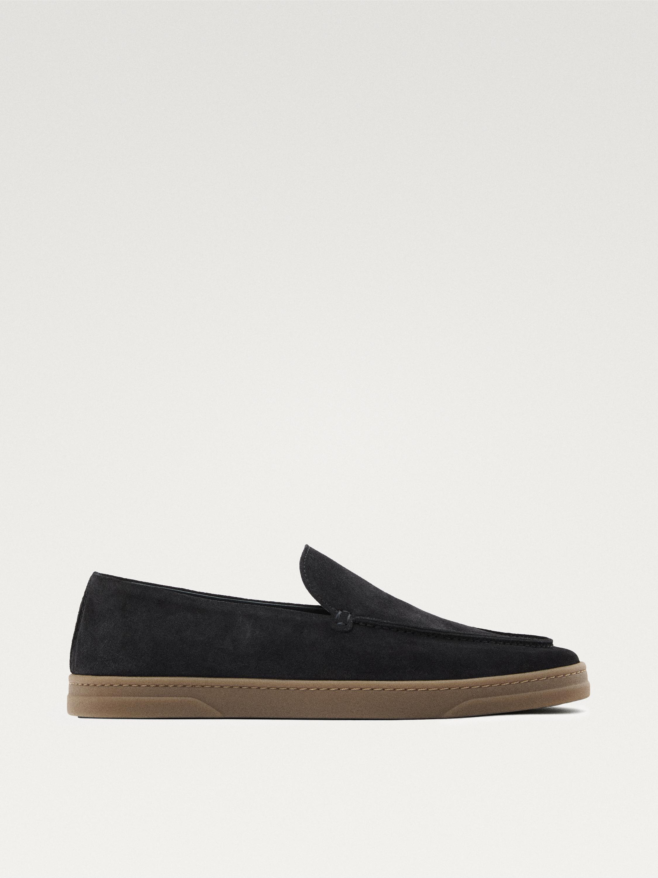 Soft split suede loafers