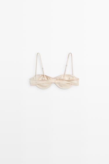Bandeau top with underwire and seam detail — CREAM 6