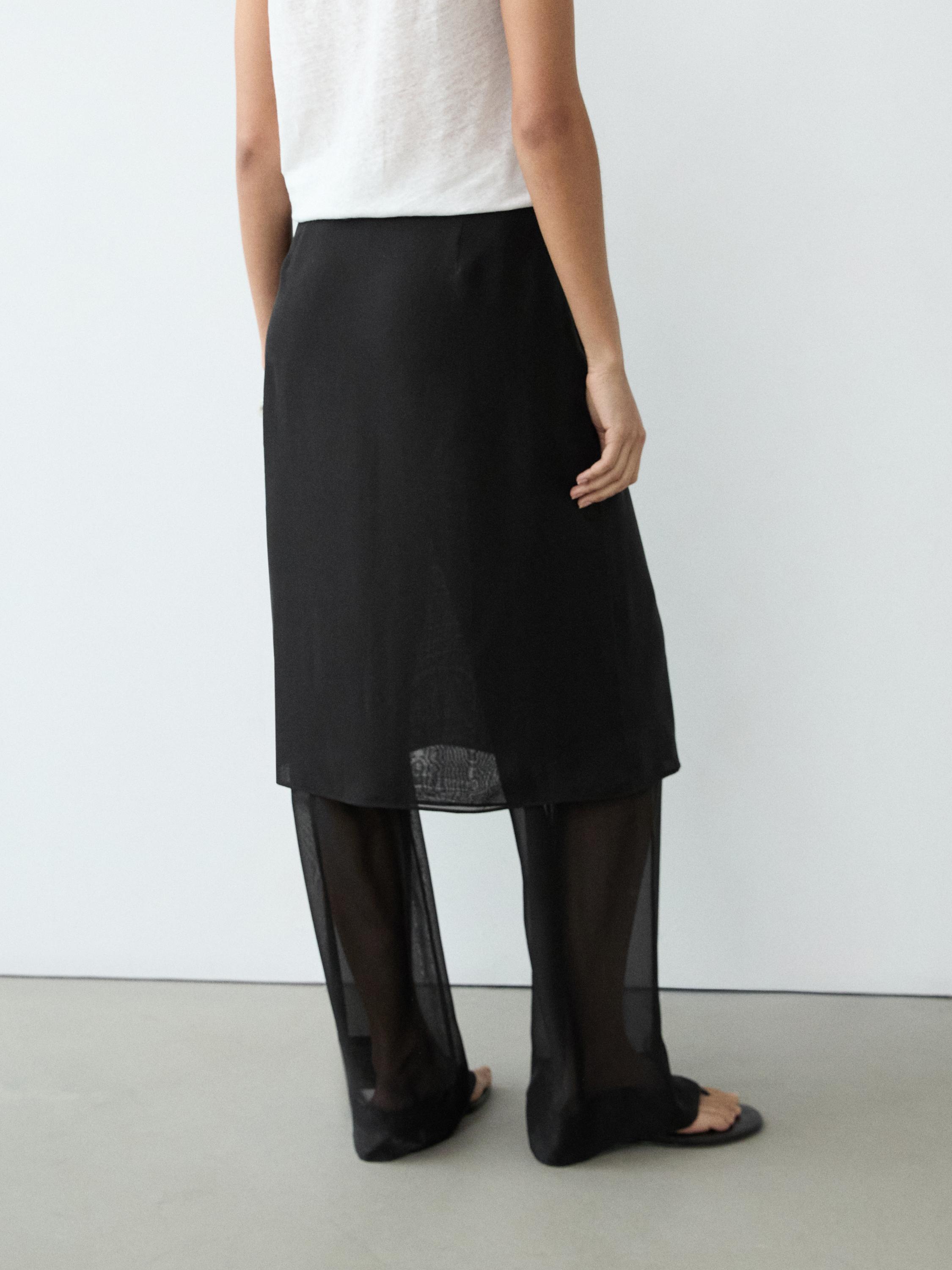 100% silk shorts over pants — BLACK