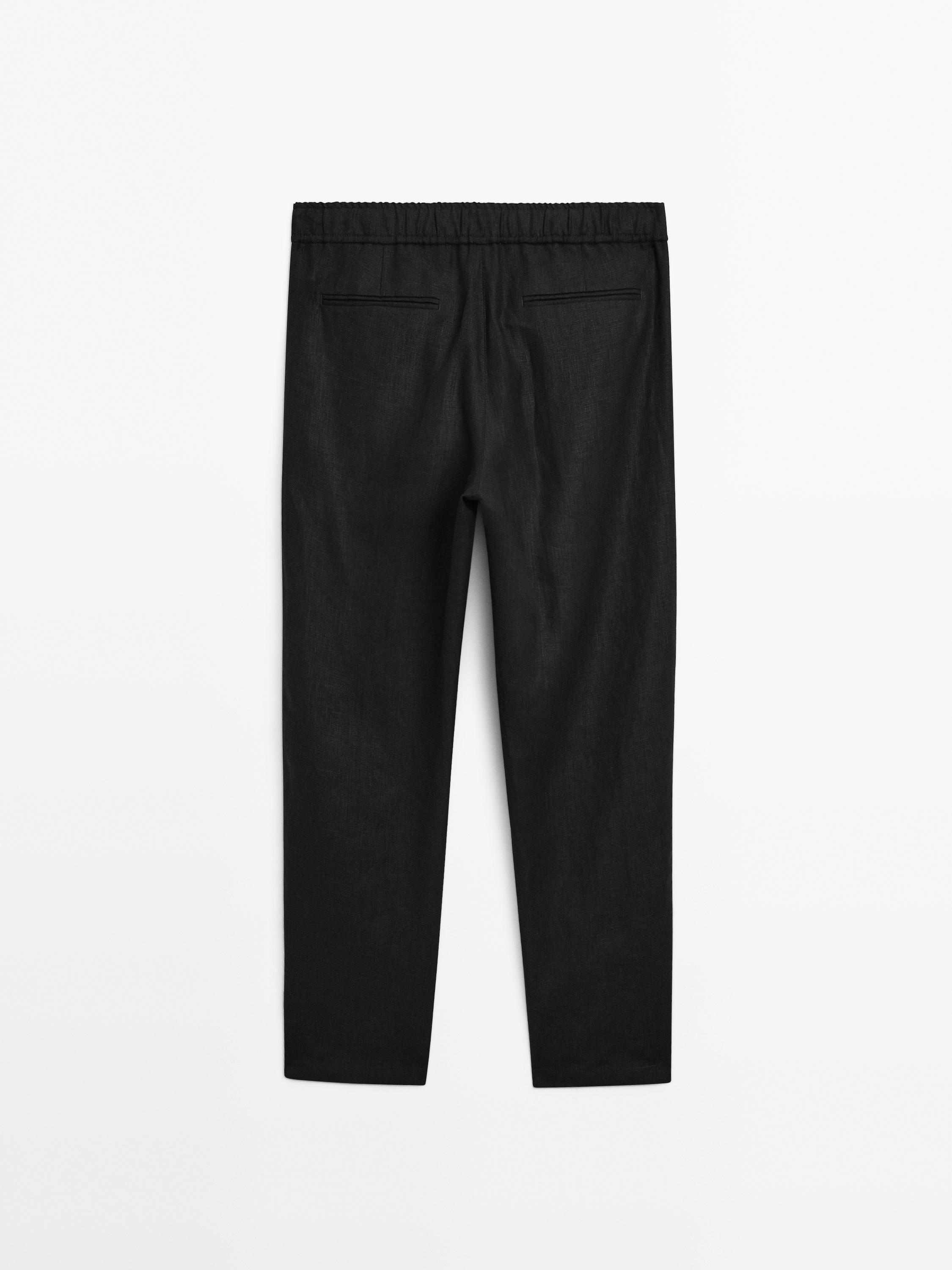 100% linen jogger fit trousers