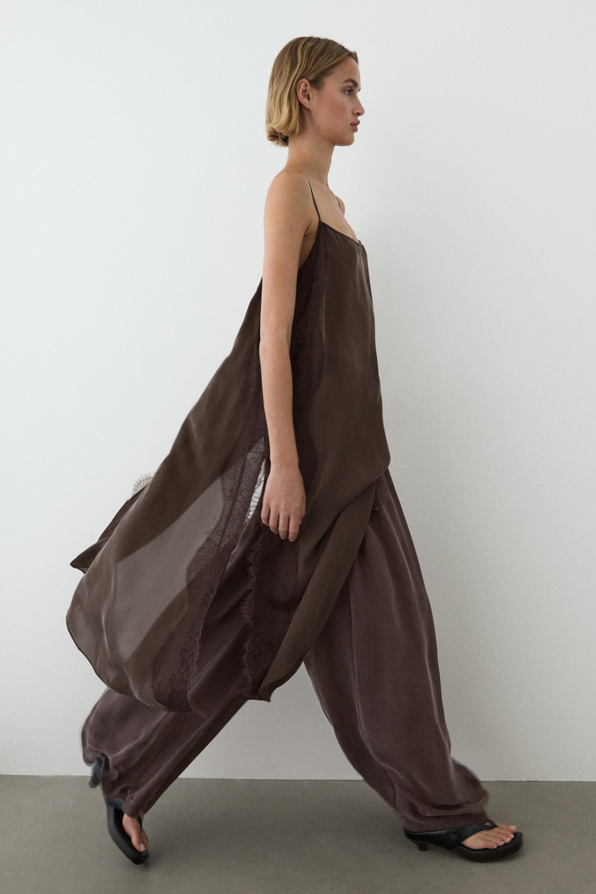 Total look flowing skort — Chocolate