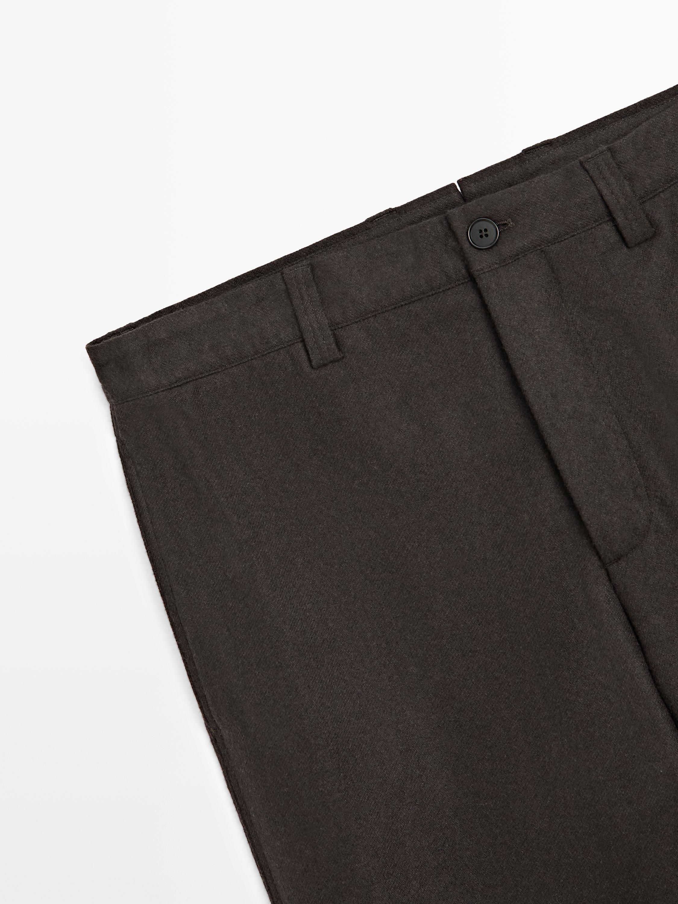 Total look wool blend trousers — BROWN
