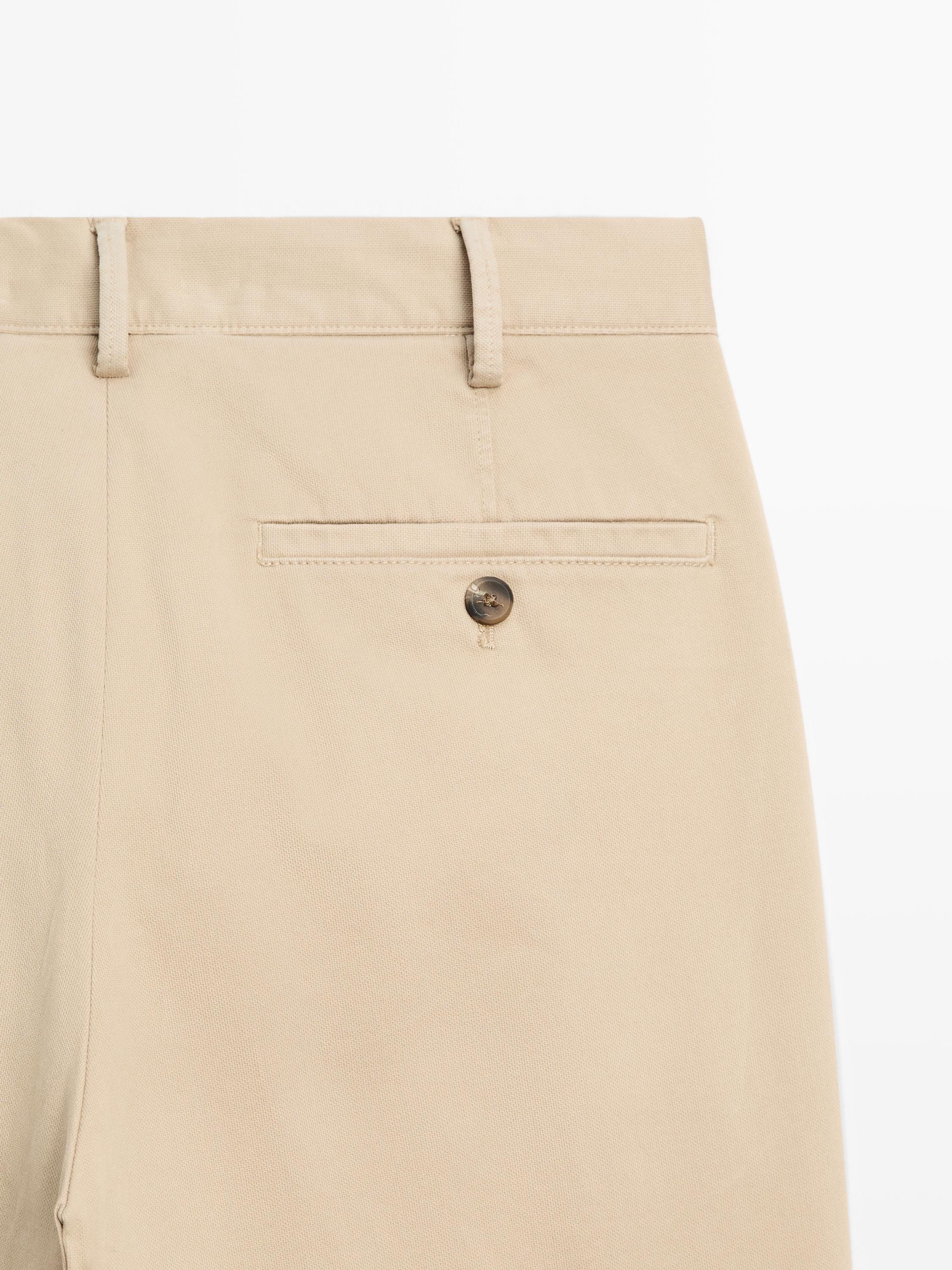 Slim fit textured trousers