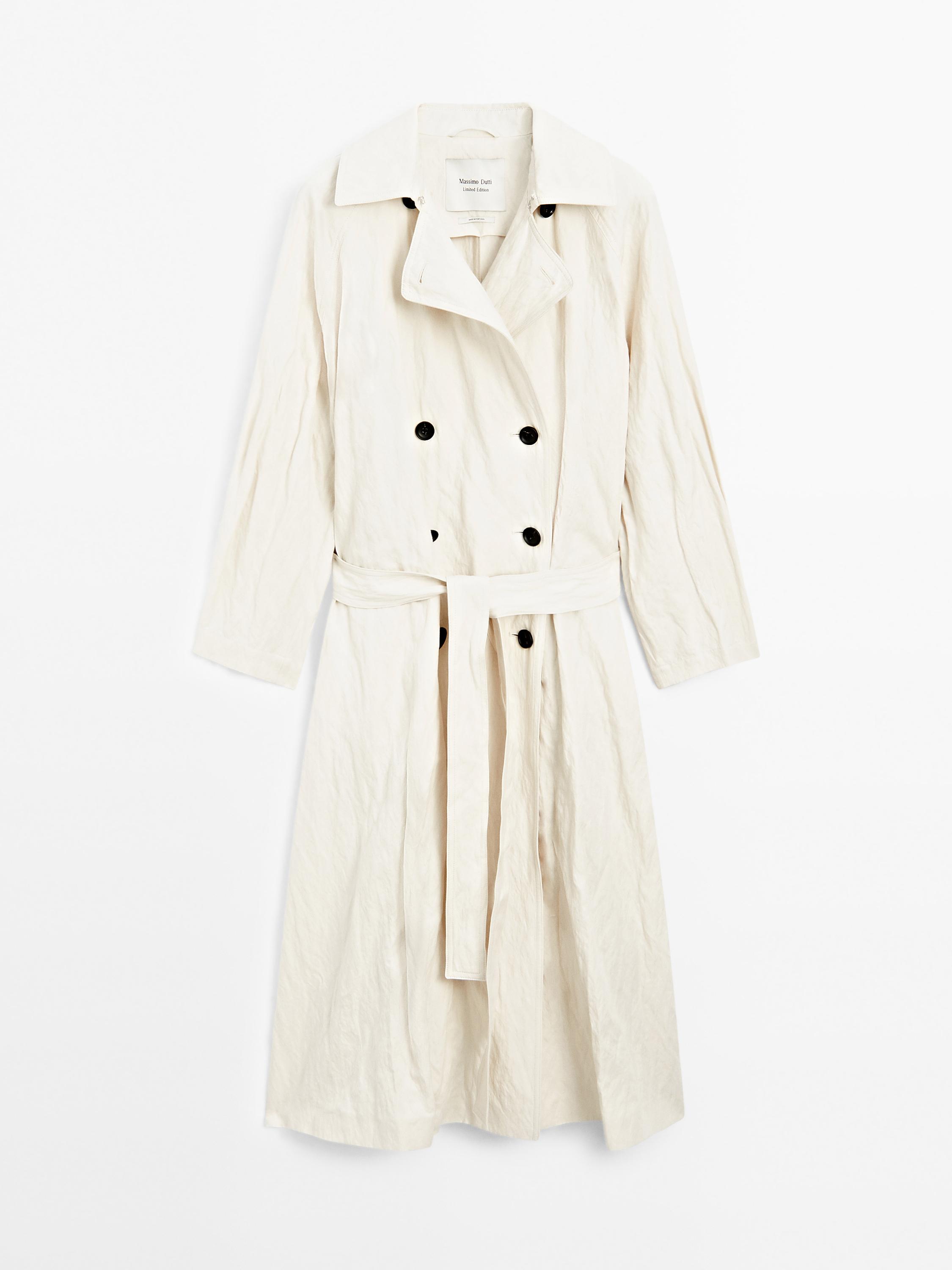 Long voluminous cotton blend trench coat - Limited Edition