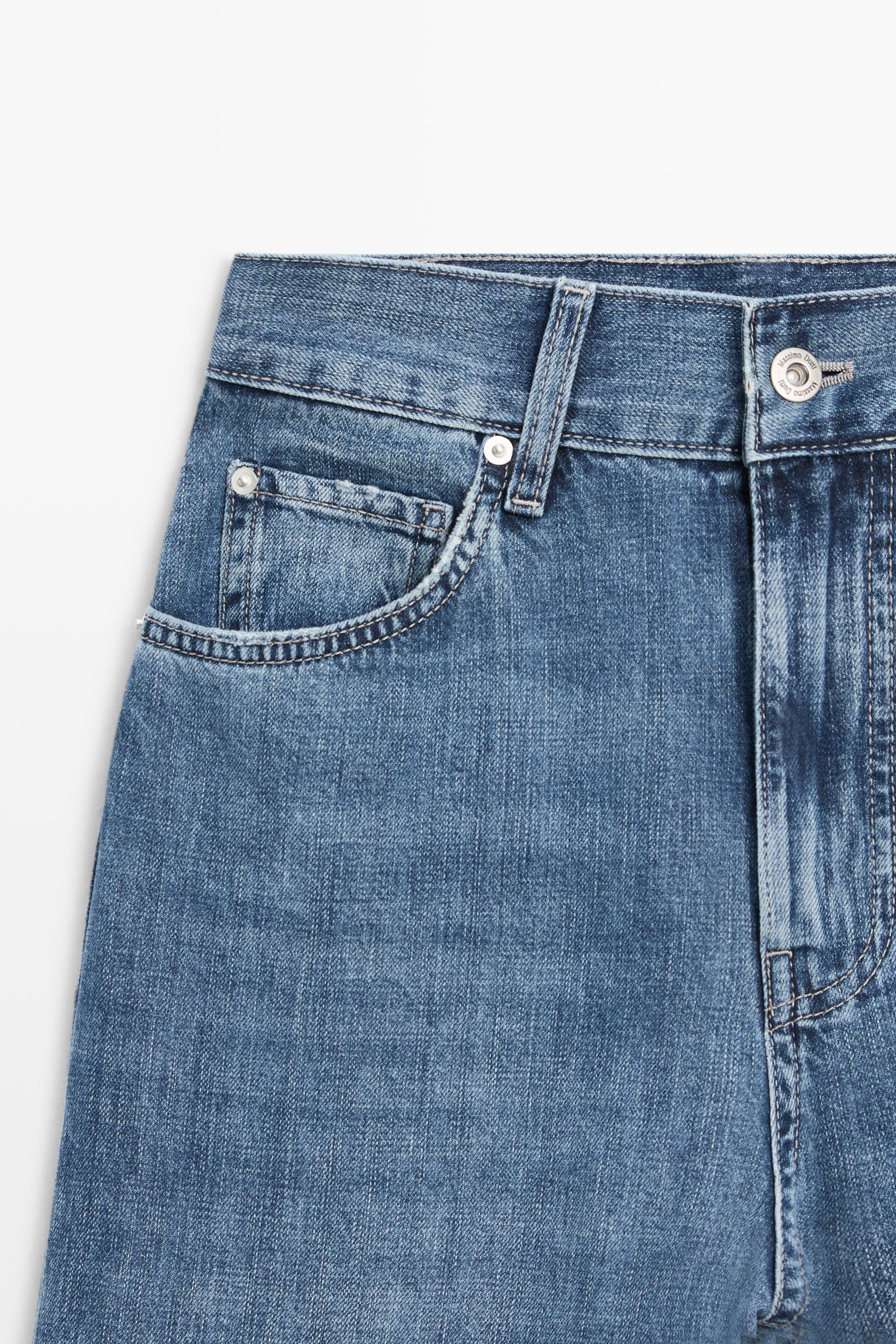 Jeans wide leg tiro alto