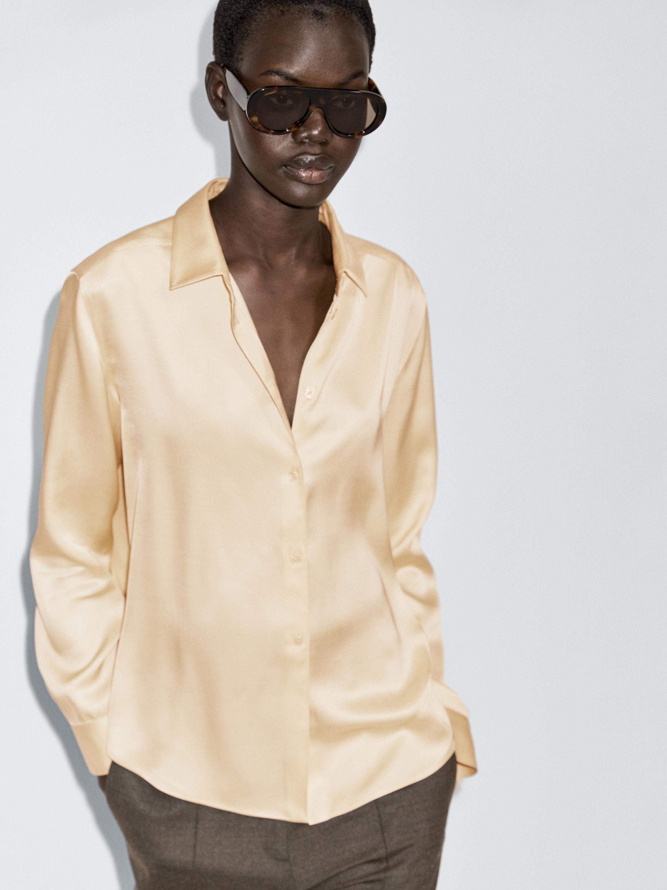 Flowing satin shirt